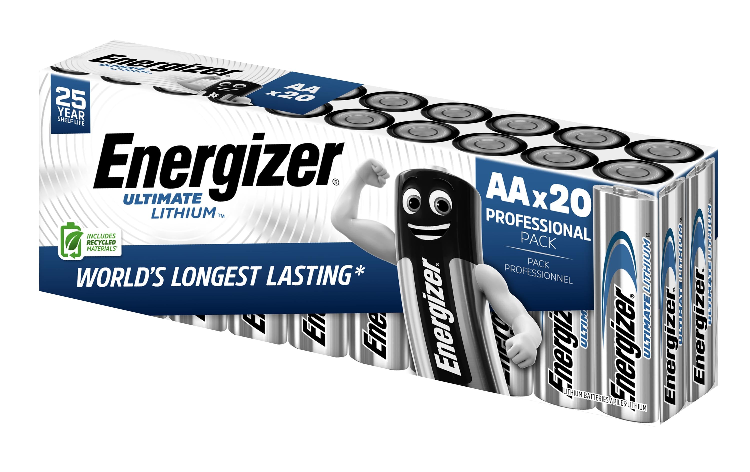 Energizer AA Batterien, Lithium-Mangandioxid, 1,5 V – 20 Stk.