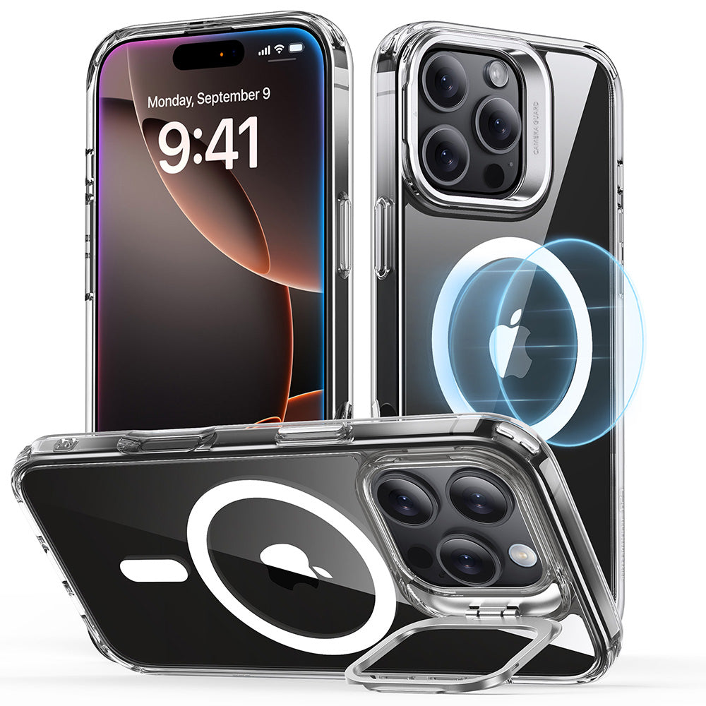 ESR Classic Hybrid – Rückcover – für Apple iPhone 16 Pro – MagSafe, mit Ständer, Transparent