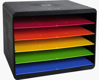 Exacompta Horizon – Dokumentenablage 5 Fächer für A4+ quer, Polystyrol, schwarz, 270 × 271 × 355 mm