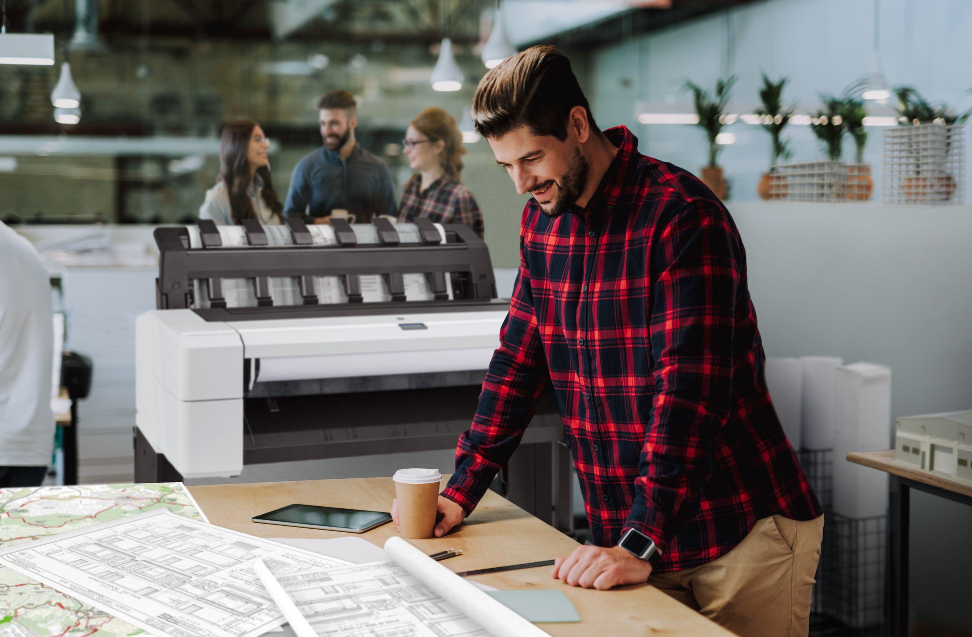 HP Designjet T1600 36-Zoll – Grossformat-Plotter, 36" (914 mm), A0, LAN, Wi‑Fi Direct