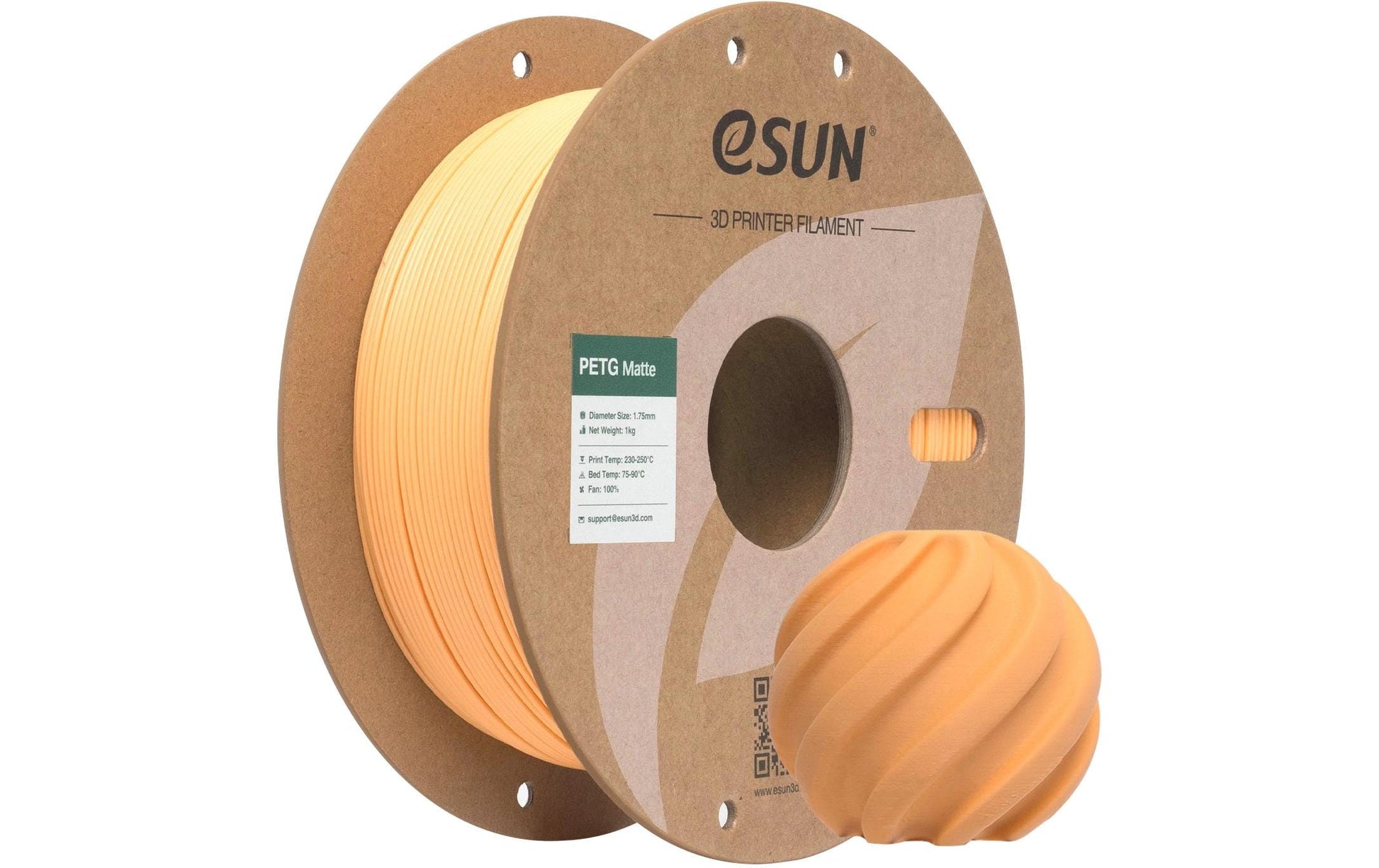 Esun 3D-Drucker-Filament Hyper PETG 1,75 mm Aprikose, matt, 1 kg