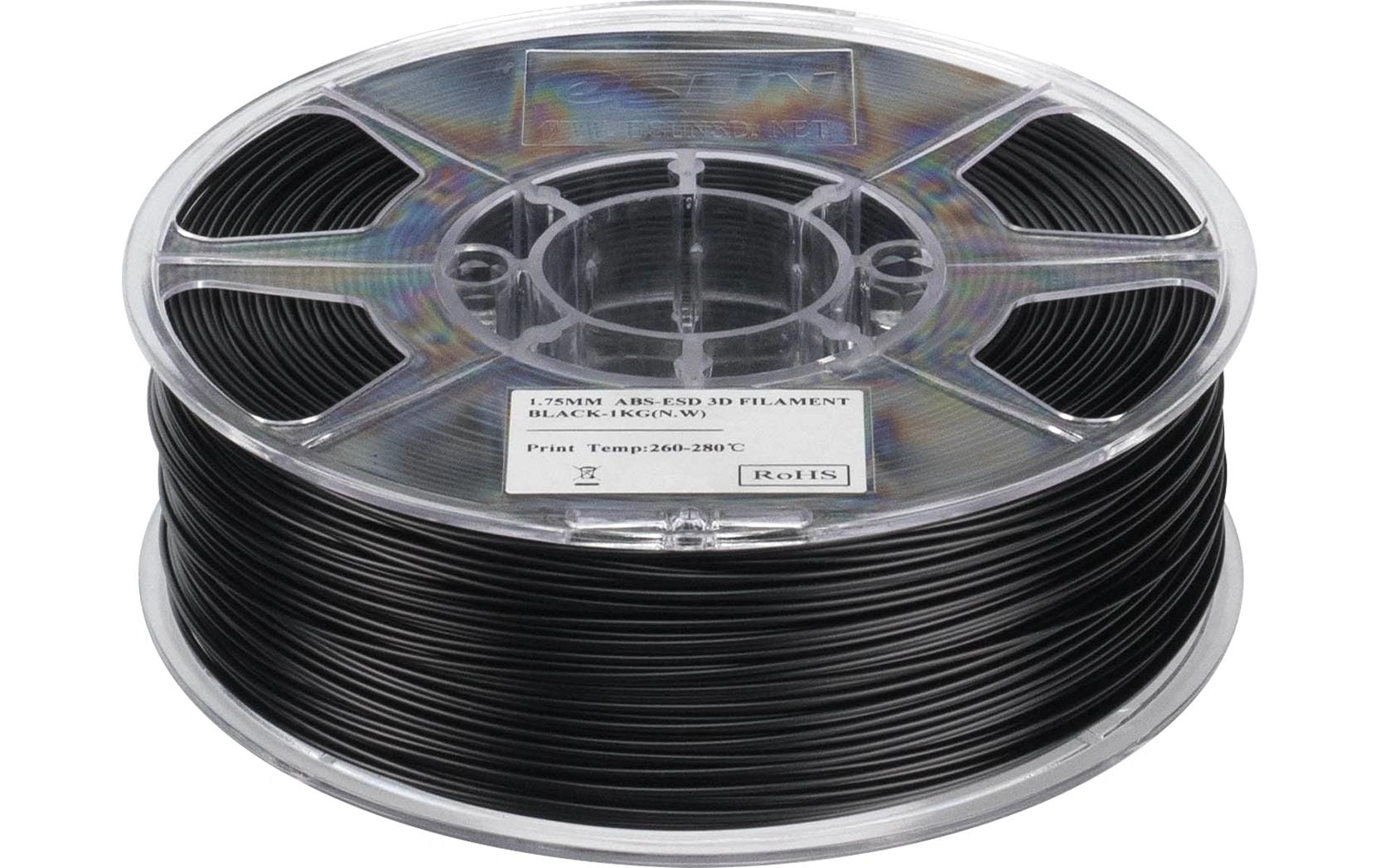 Esun 3D-Drucker-Filament ABS 1,75 mm Schwarz, 1 kg