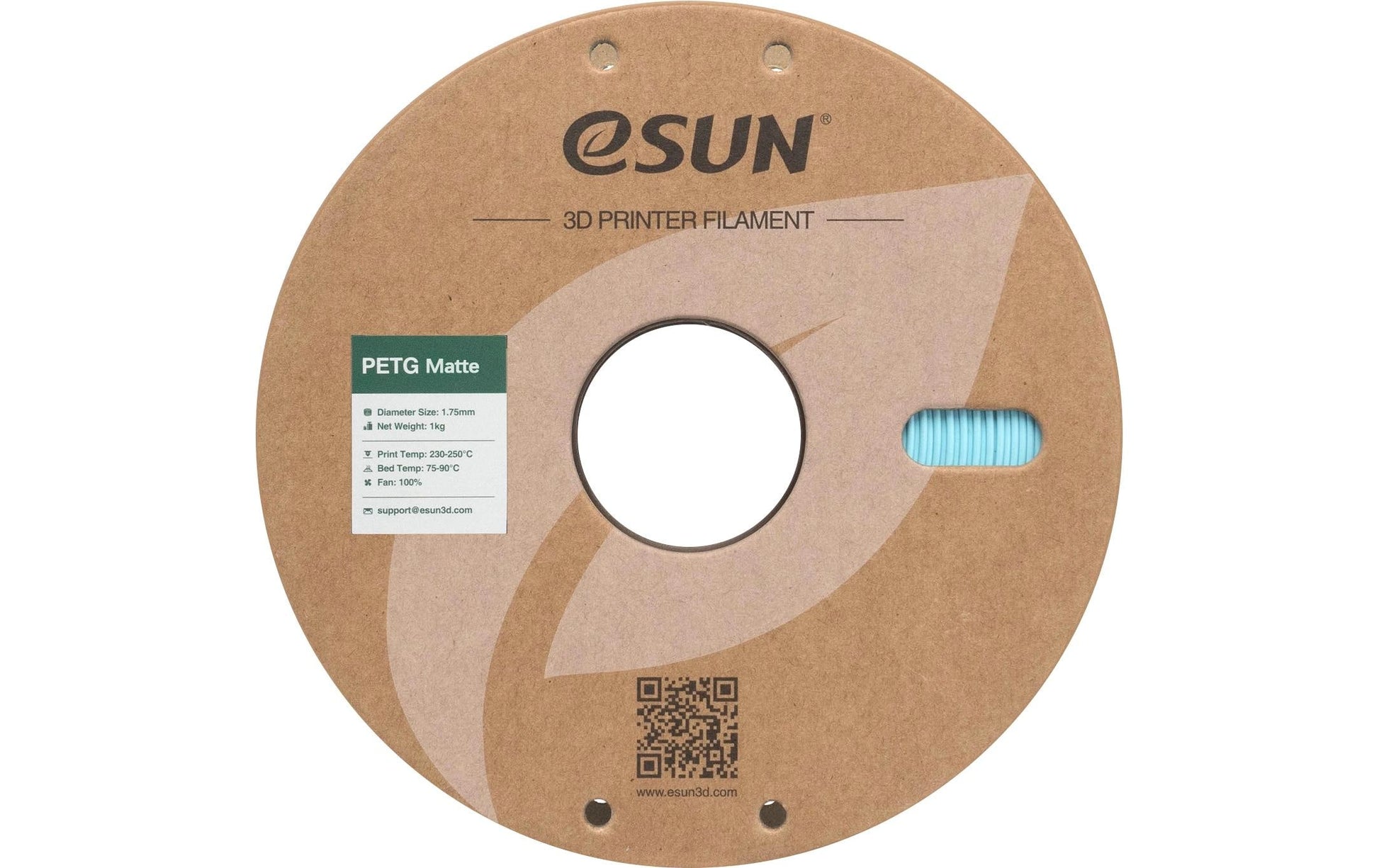 Esun 3D-Drucker-Filament Hyper PETG 1,75 mm Hellblau, matt, 1 kg