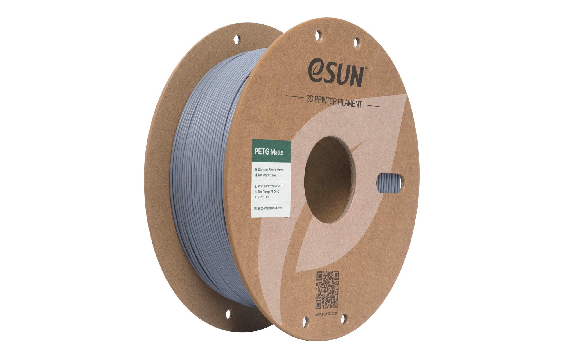 Esun 3D-Drucker-Filament Hyper PETG 1,75 mm Dunkelgrau, matt, 1 kg