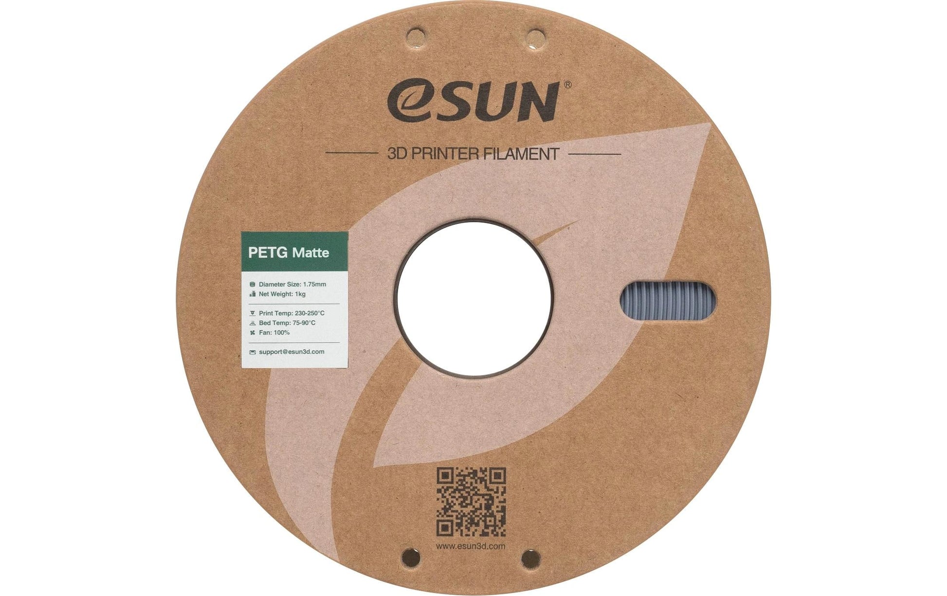 Esun 3D-Drucker-Filament Hyper PETG 1,75 mm Dunkelgrau, matt, 1 kg