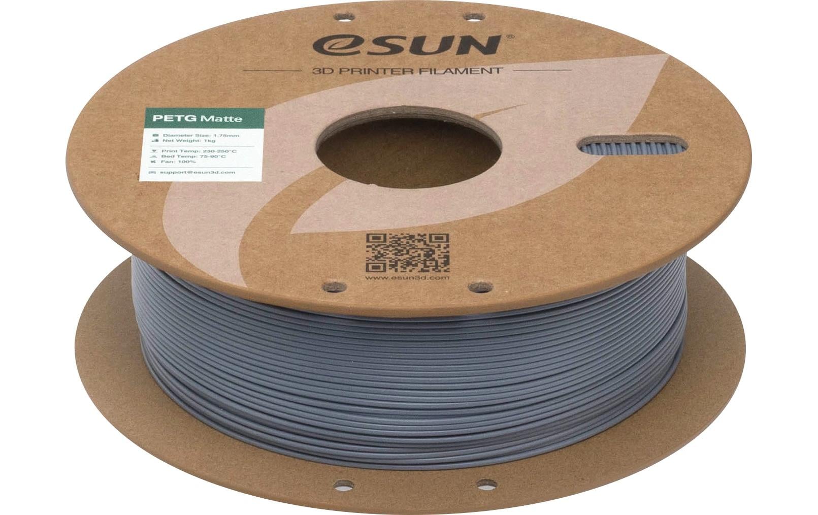 Esun 3D-Drucker-Filament Hyper PETG 1,75 mm Dunkelgrau, matt, 1 kg