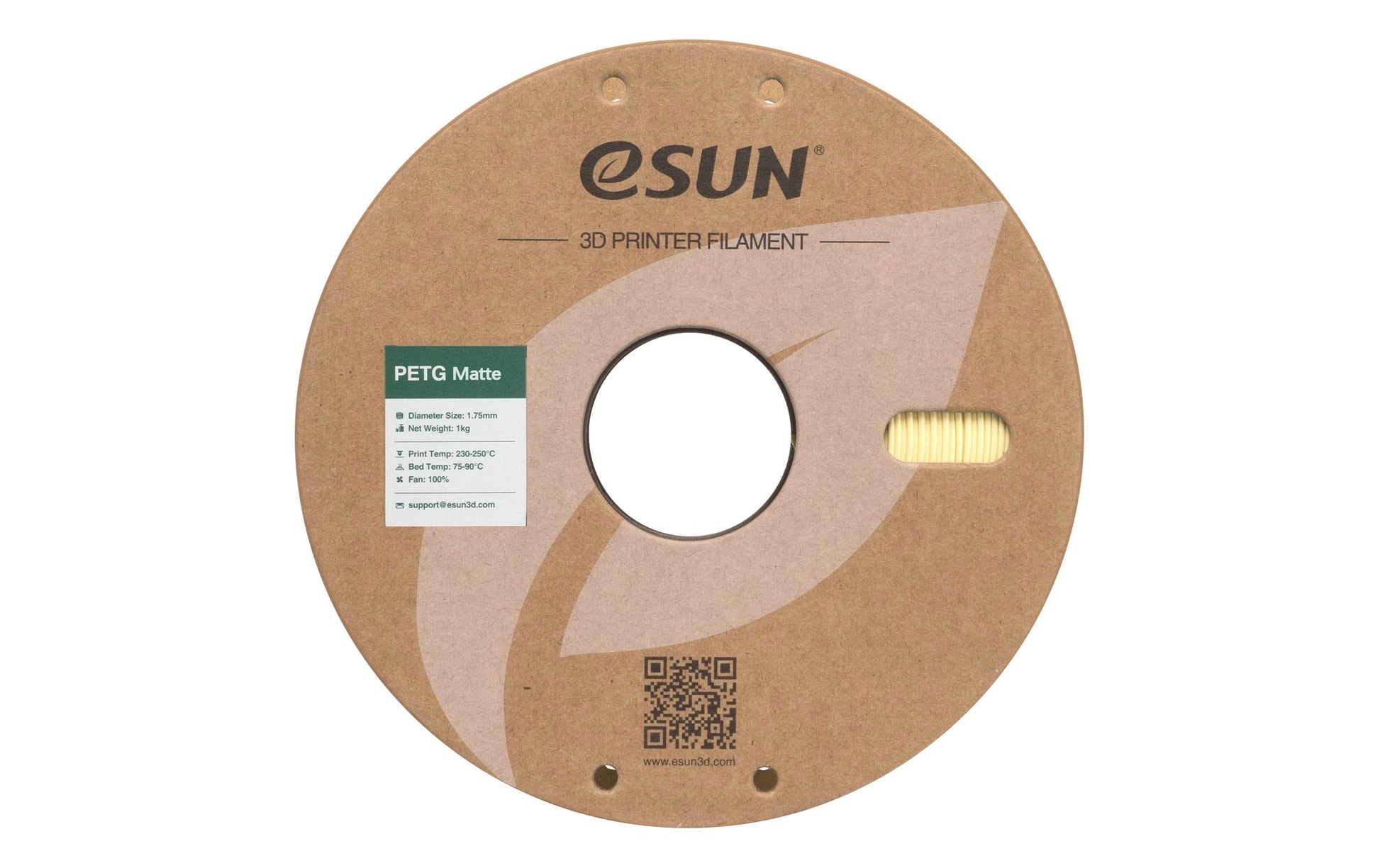 Esun 3D-Drucker-Filament Hyper PETG 1,75 mm Mandelgelb, Matt, 1 kg