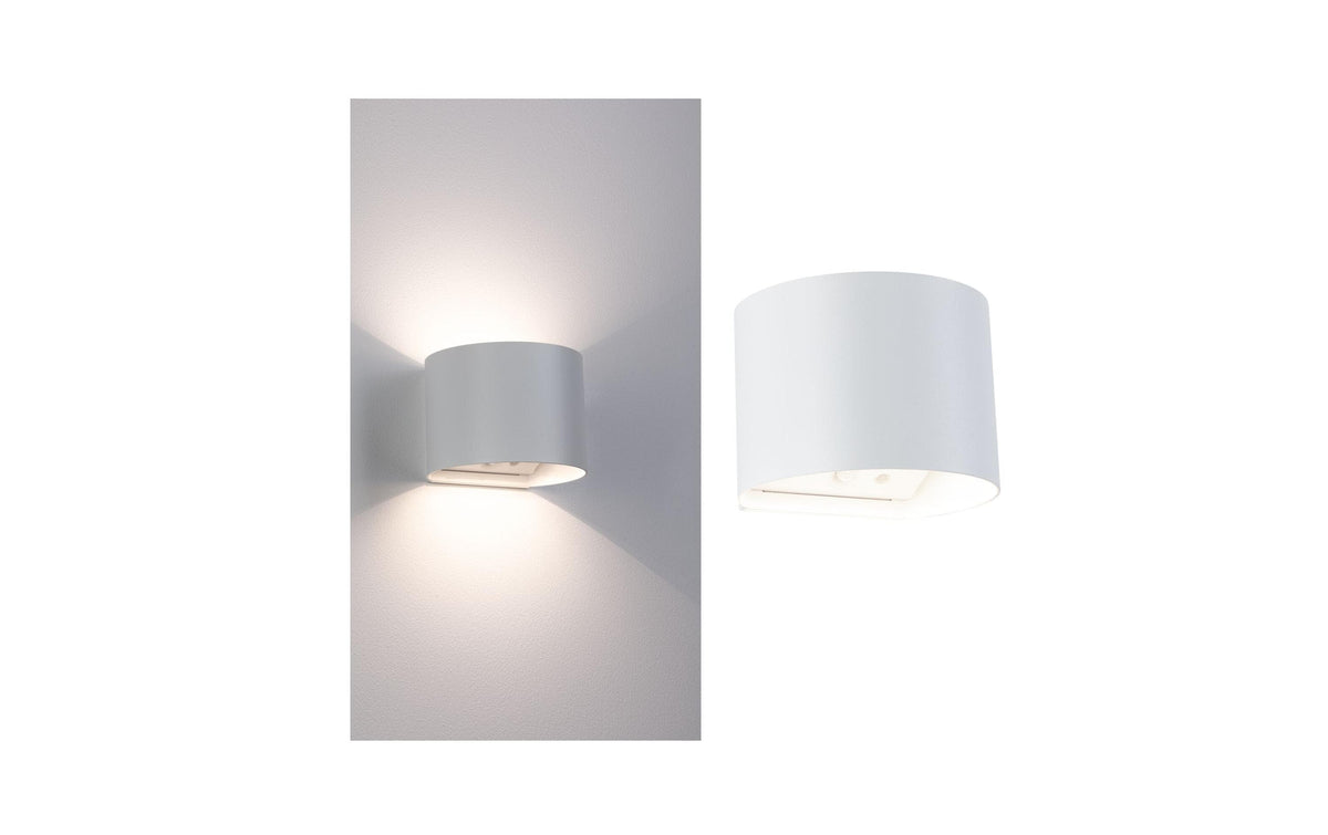 Paulmann Aussenwandleuchte – 3000 K – IP44 – Akkubetrieb – USB-Anschluss – Weiss, Aluminium, Kunststoff