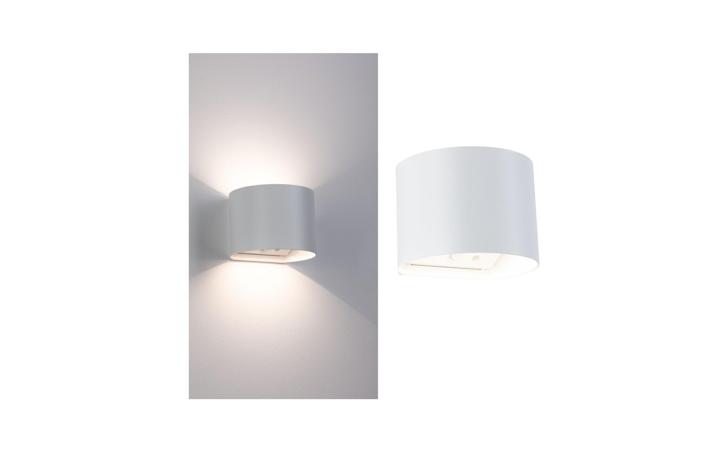 Paulmann Aussenwandleuchte – 3000 K – IP44 – Akkubetrieb – USB-Anschluss – Weiss, Aluminium, Kunststoff