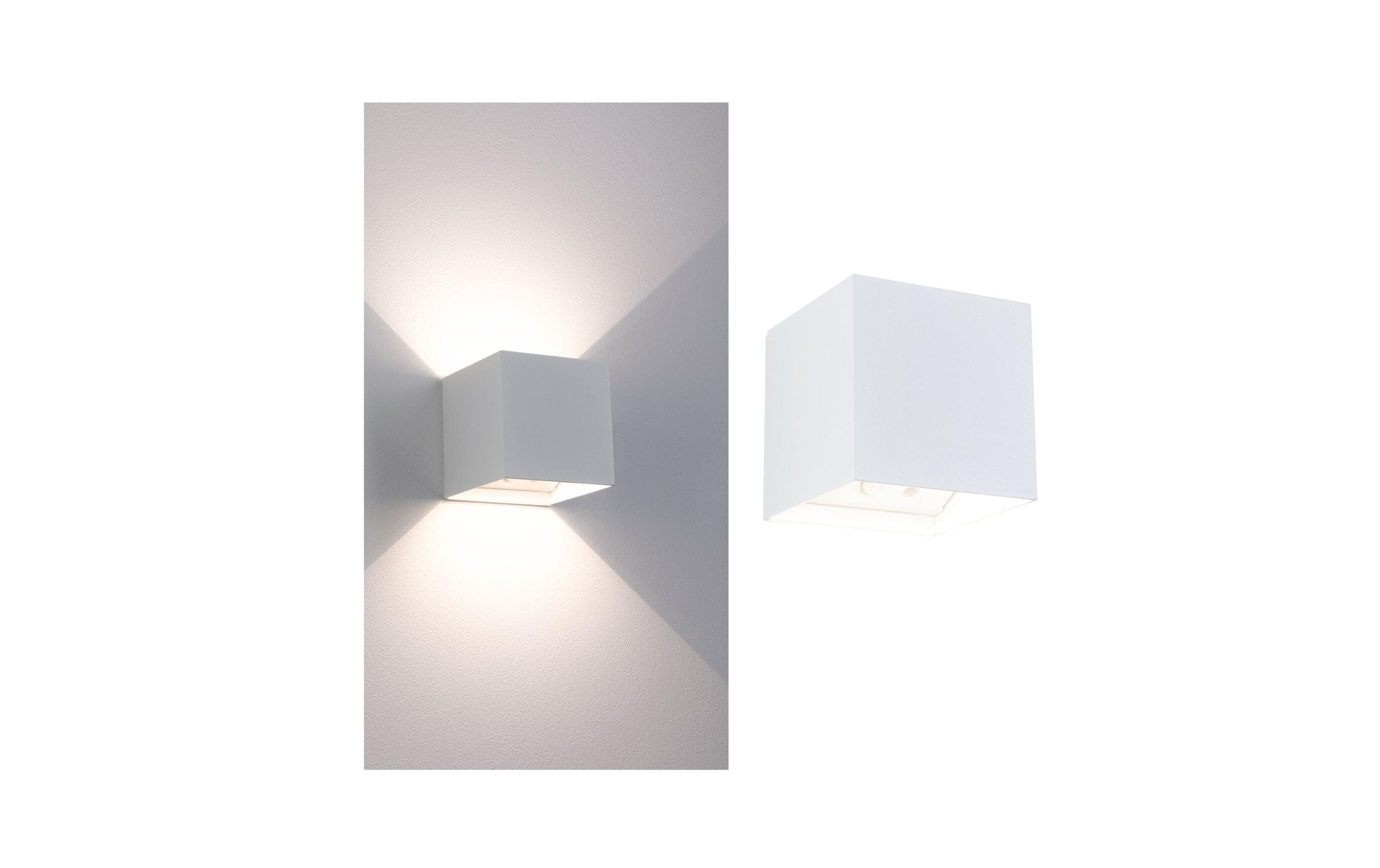 Paulmann Aussenwandleuchte – 1 W – Warmweiss, 3000 K – IP44 – Akkubetrieb – Weiss – Aluminium, Kunststoff