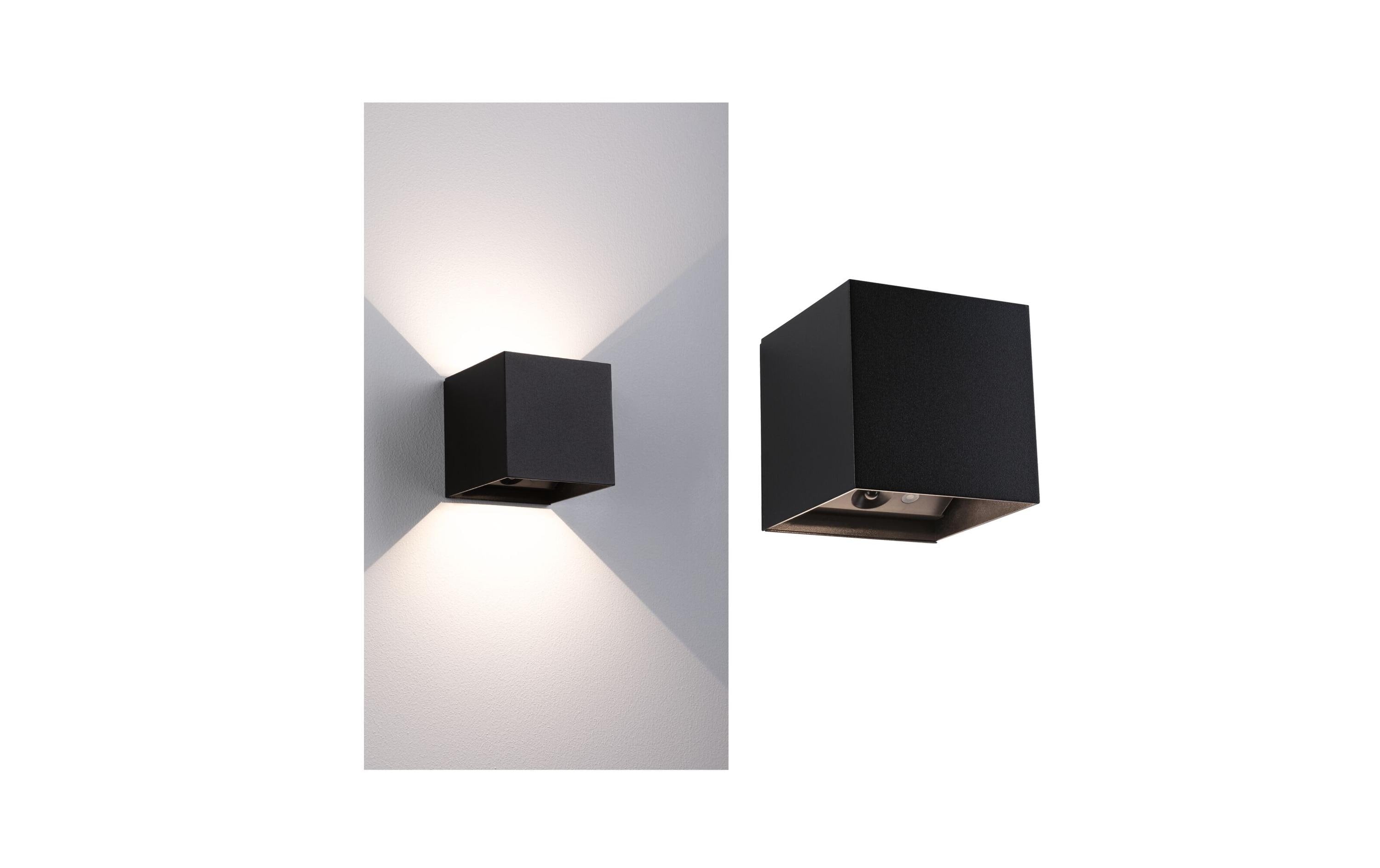 Paulmann Aussenwandleuchte – 1 W – Warmweiss, 3000 K – IP44 – Akkubetrieb – Schwarz, Aluminium, Kunststoff