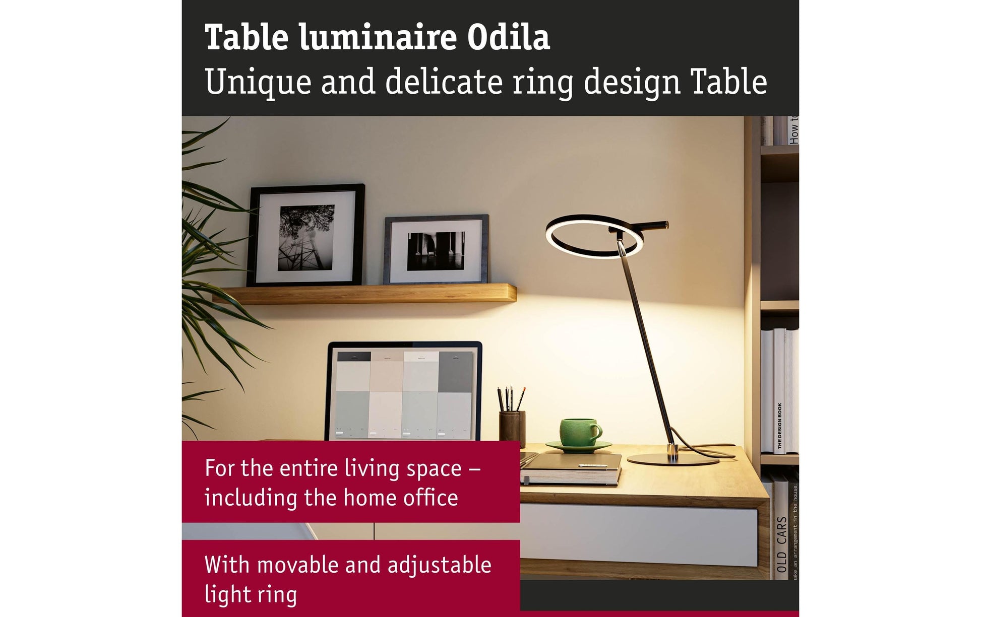 Paulmann Tischleuchte Odila Tunable – 1540 lm, 10,4 W, 2200–2700 K, dimmbar, schwarz/chrom