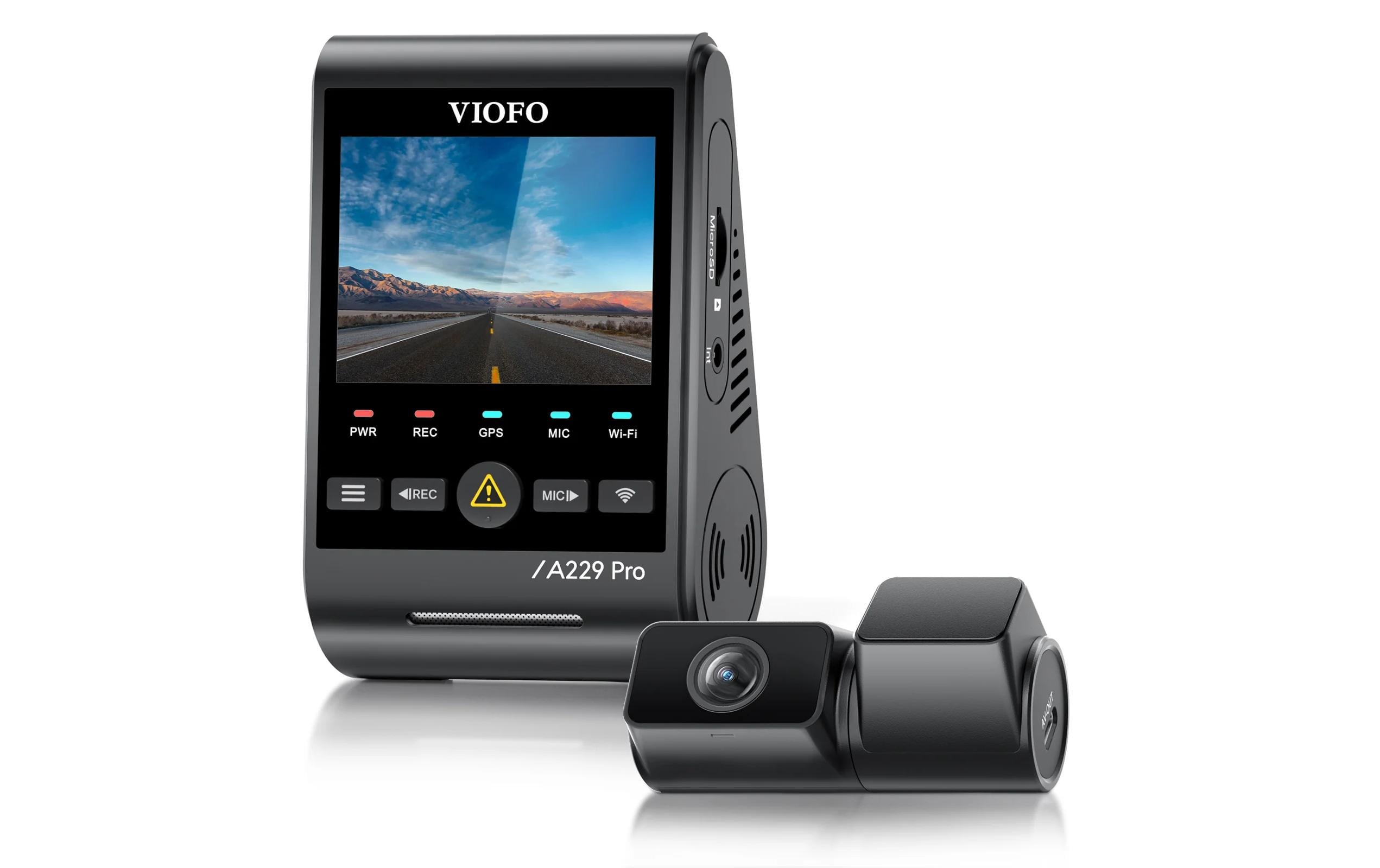 Viofo A229 Pro 2CH – Dashcam, 4K, GPS, WLAN, Rückfahrkamera, schwarz