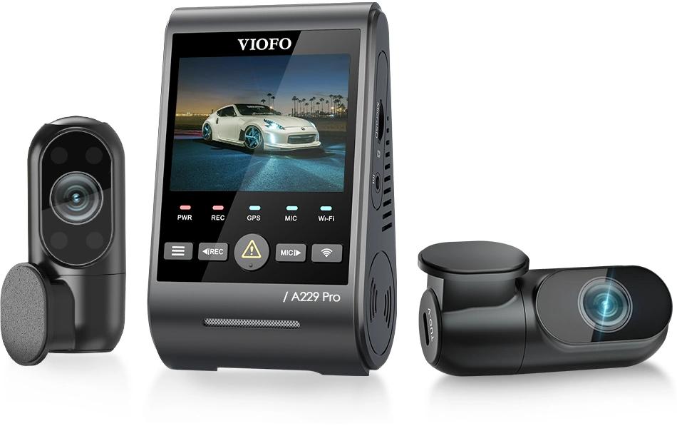 Viofo A229 Pro 3CH – 4K, GPS, WLAN, microSD bis 512 GB, Rückfahrkamera, 2,4", schwarz