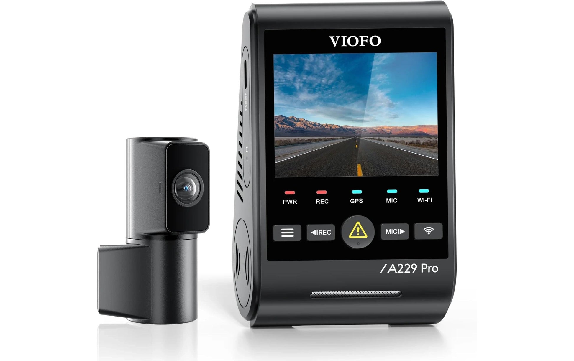 Viofo A229 Pro 2CH – Dashcam, 4K, GPS, WLAN, Rückfahrkamera, schwarz