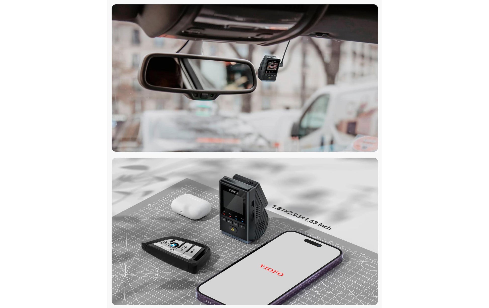 Viofo A119 Mini2 – 2592×1944, GPS, WLAN, microSD bis 512 GB, 1,5" Display, Schwarz