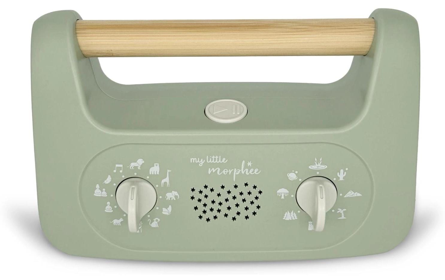 Morphée Little Morphée – Audioplayer, Einschlafhilfe, Batteriebetrieb, USB – Buchenholz/Grün