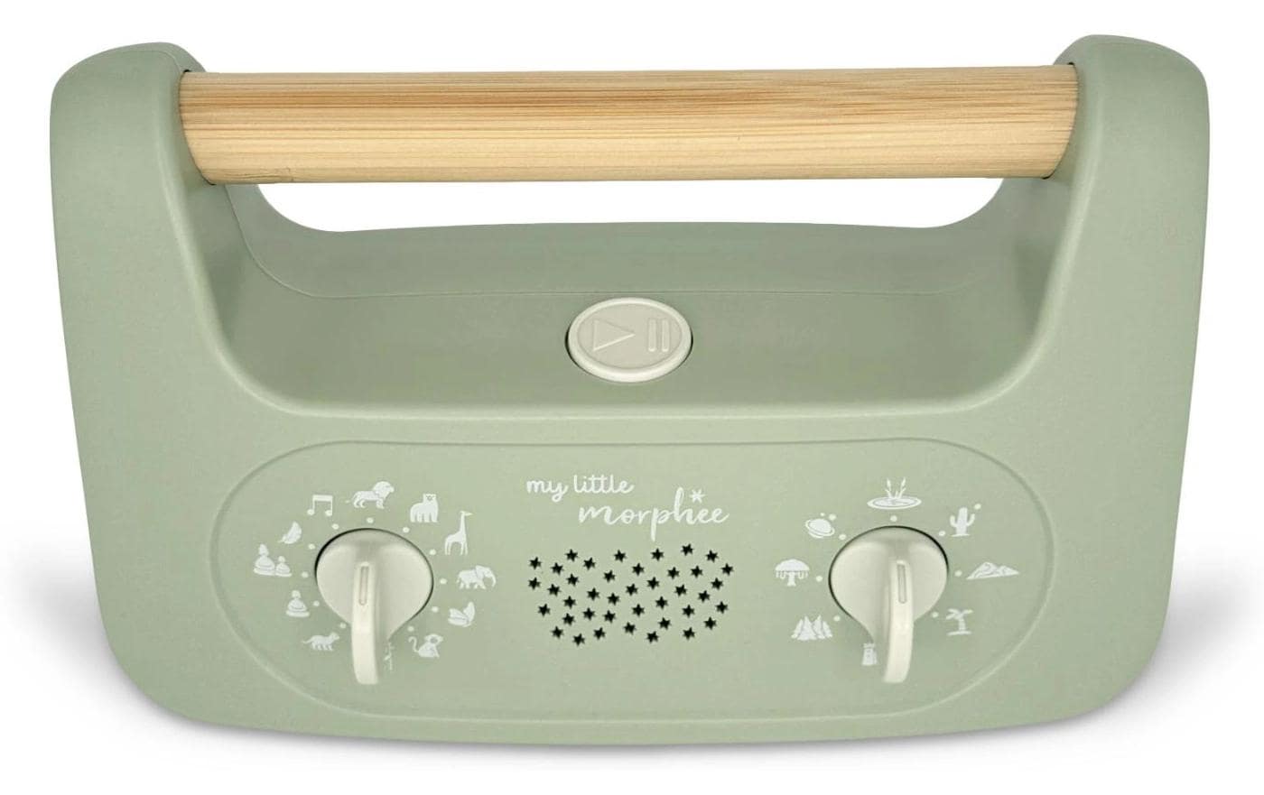 Morphée Little Morphée – Audioplayer, Einschlafhilfe, Batteriebetrieb, USB – Buchenholz/Grün