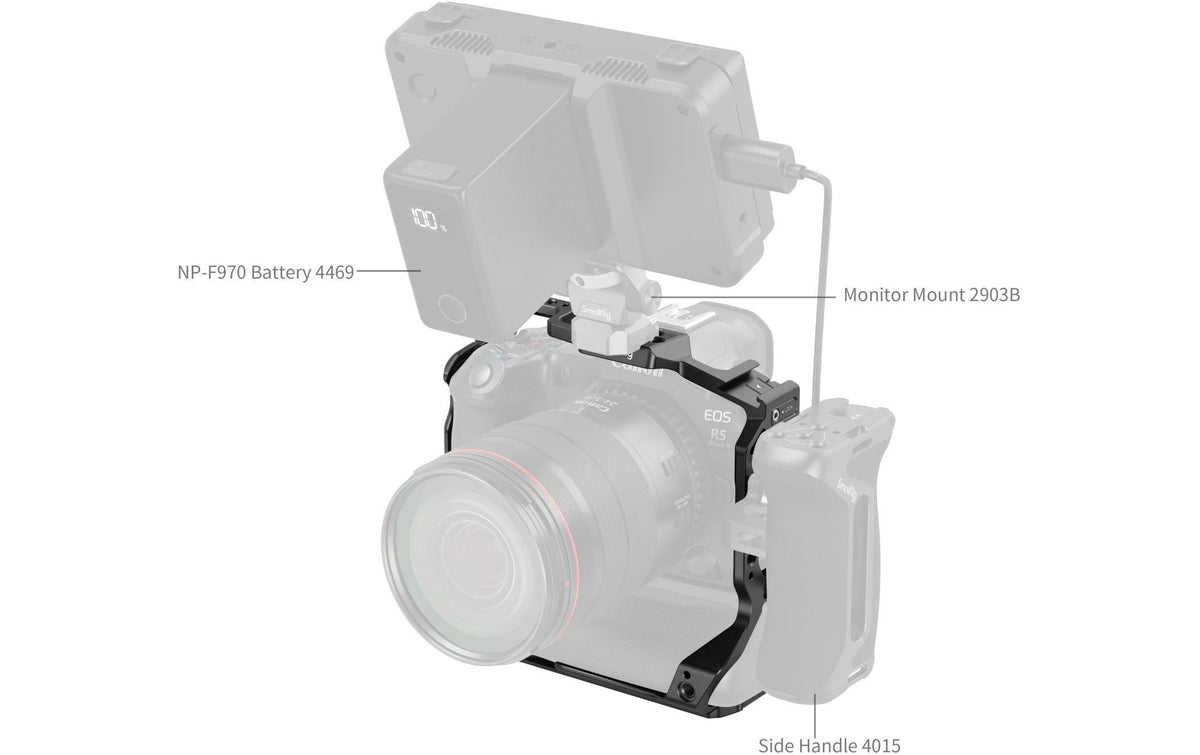 SmallRig Cage für Canon EOS R5 Mark II – kompatibel mit Battery Grip BG-R20 – Schwarz