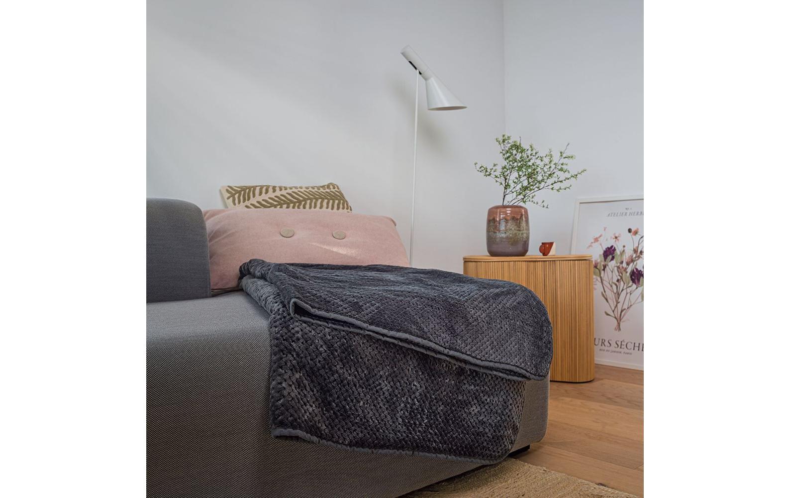 Beurer Wohndecke – Flauschfaser, Dunkelgrau – 130 × 180 cm