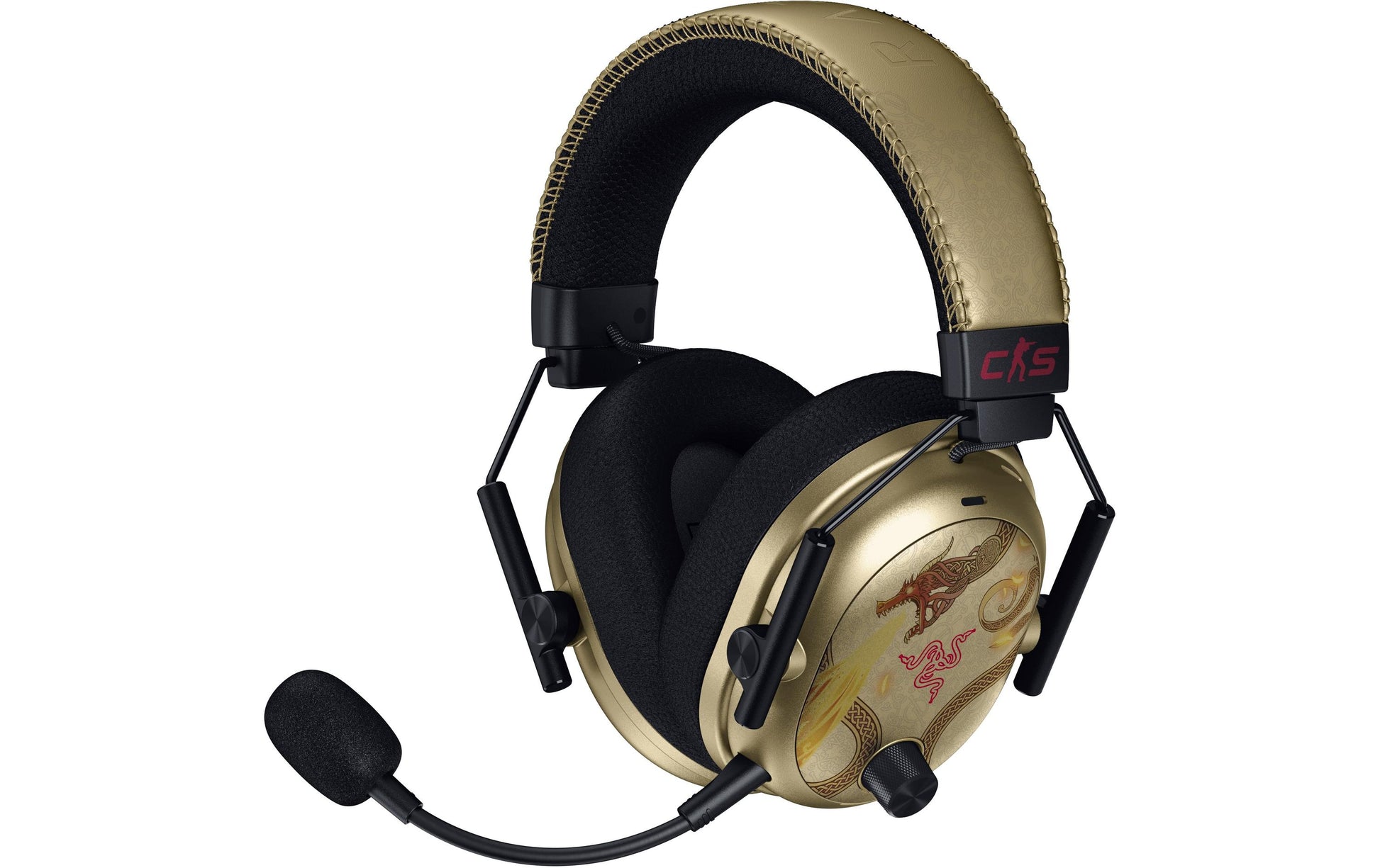 Razer BlackShark V3 Pro CS2 Edition Gaming-Headset – Over-Ear, Stereo, Kabel + BT, ANC, Gold/Schwarz