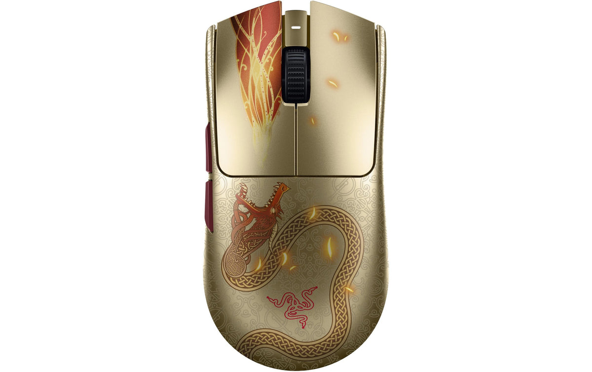 Razer Viper V3 Pro CS2 Edition – Gaming-Maus – Kabellos (2,4 GHz), 35000 DPI, Rechtshänder, Beige/Gold