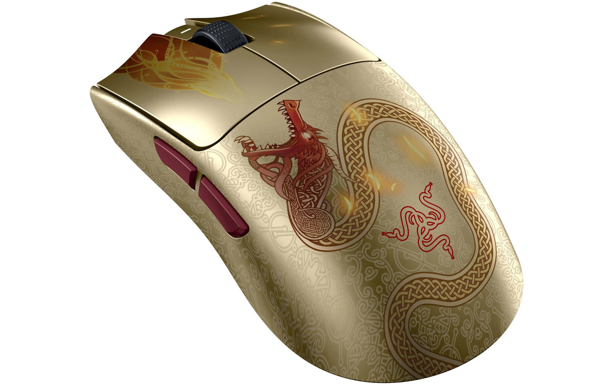 Razer Viper V3 Pro CS2 Edition – Gaming-Maus – Kabellos (2,4 GHz), 35000 DPI, Rechtshänder, Beige/Gold