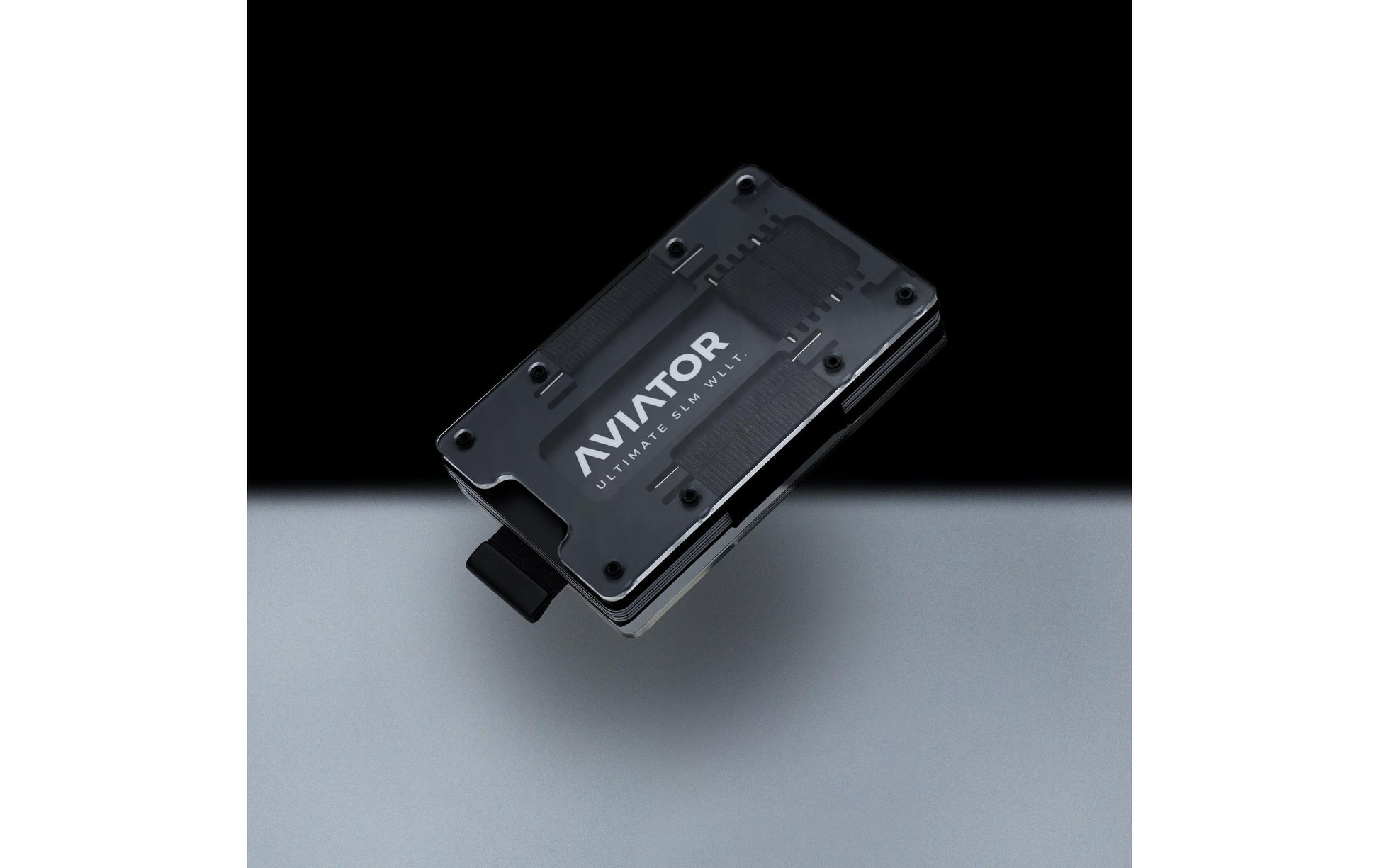 Aviator Kartenetui – RFID-Schutz, Münzfach, ohne Verschluss – für AirTag – Schwarz – Karbonfaser – SLIDE