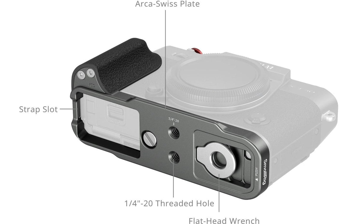 SmallRig L-förmige Platte mit Silikongriff – für Fujifilm X-T30 III – Silbergrau