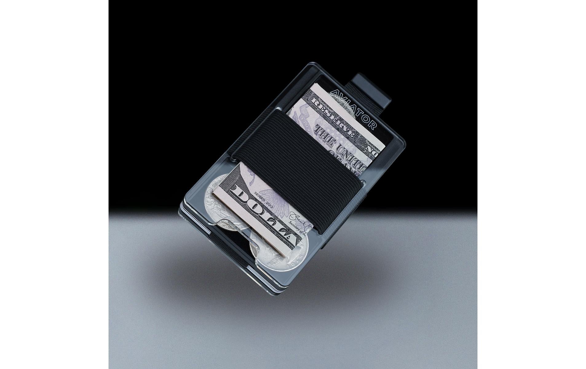 Aviator Kartenetui SLIDE – RFID-Schutz – Schwarz, Aluminium