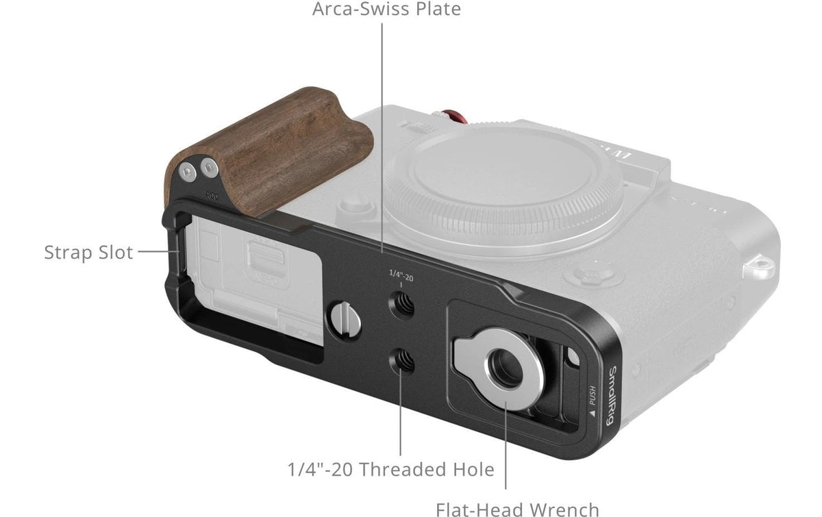 SmallRig L-Platte mit Holzgriff – für FUJIFILM X-T30 III – Schwarz