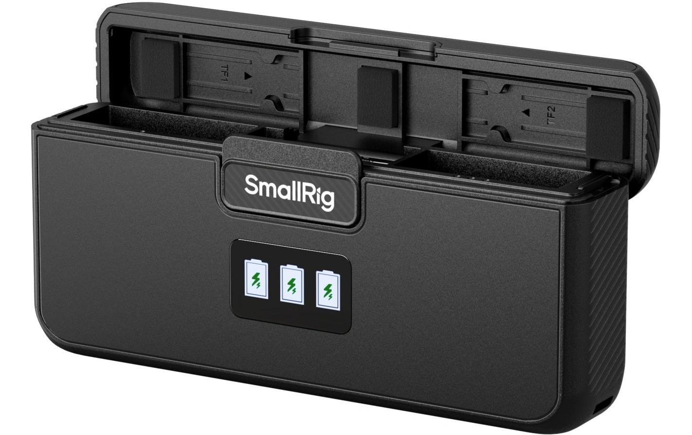 SmallRig Akkulader – für GoPro Hero 9, Hero 10, Hero 11 und andere – 3-fach, USB-C, 1,38 A – Display – Schwarz