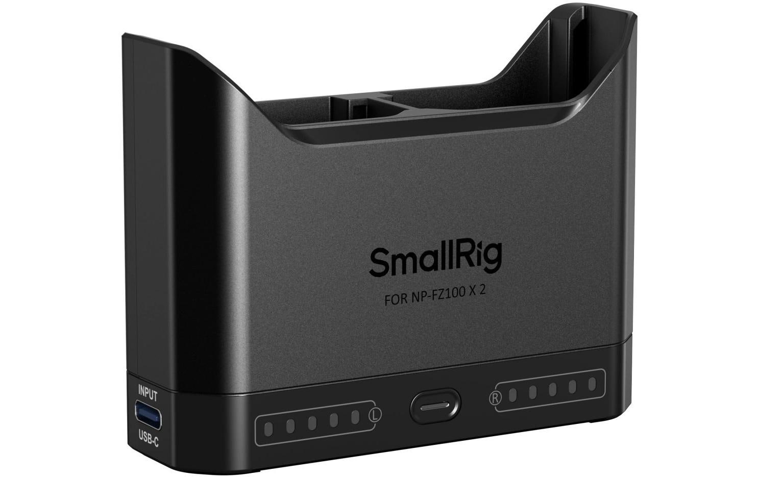 SmallRig Akkuladegerät – für Sony NP-FZ100 – 2-fach, USB-C, 1× USB-A 22,5 W, 2,4 A