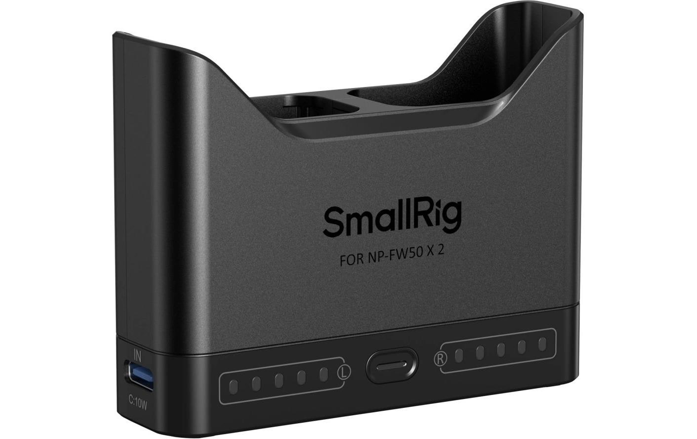 SmallRig Akkulader – für Sony NP-FW50 – 2-fach, USB-C, 0,5 A – mit Display