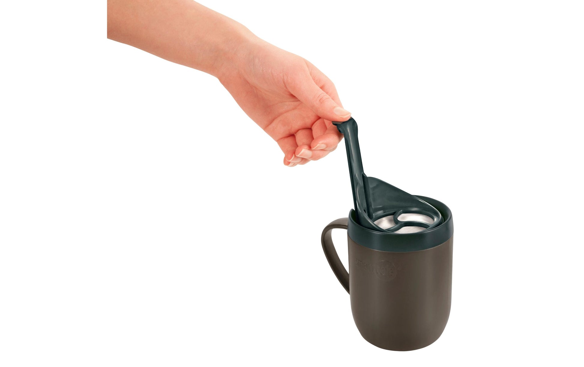 Zyliss Kaffeebecher – 350 ml, Edelstahl, Grau, mit Edelstahlsieb