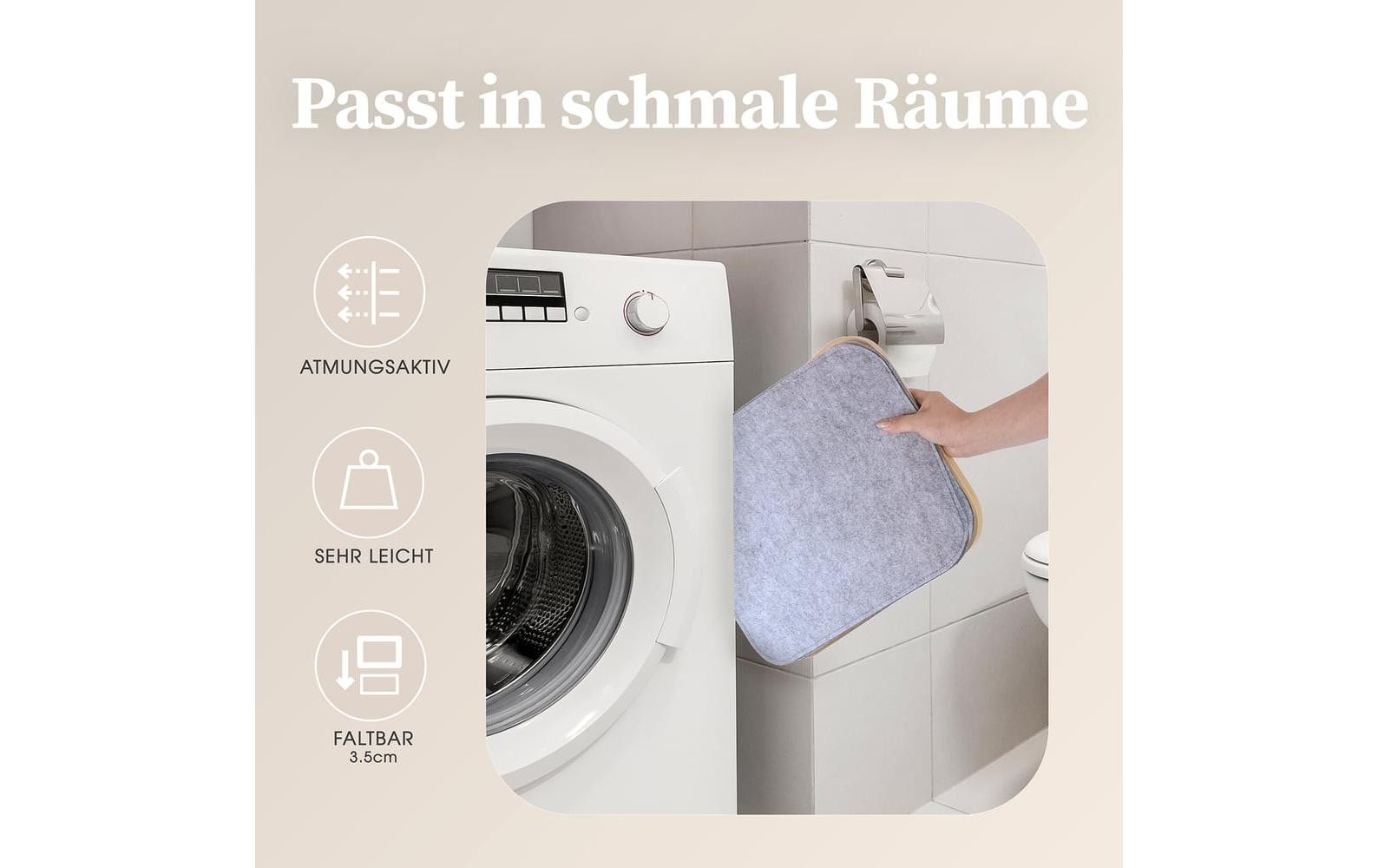 Hennez Adrian Aufbewahrungskorb 40 l (mit Deckel) – Filz/Polyester – Grau – 310 × 410 × 310 mm