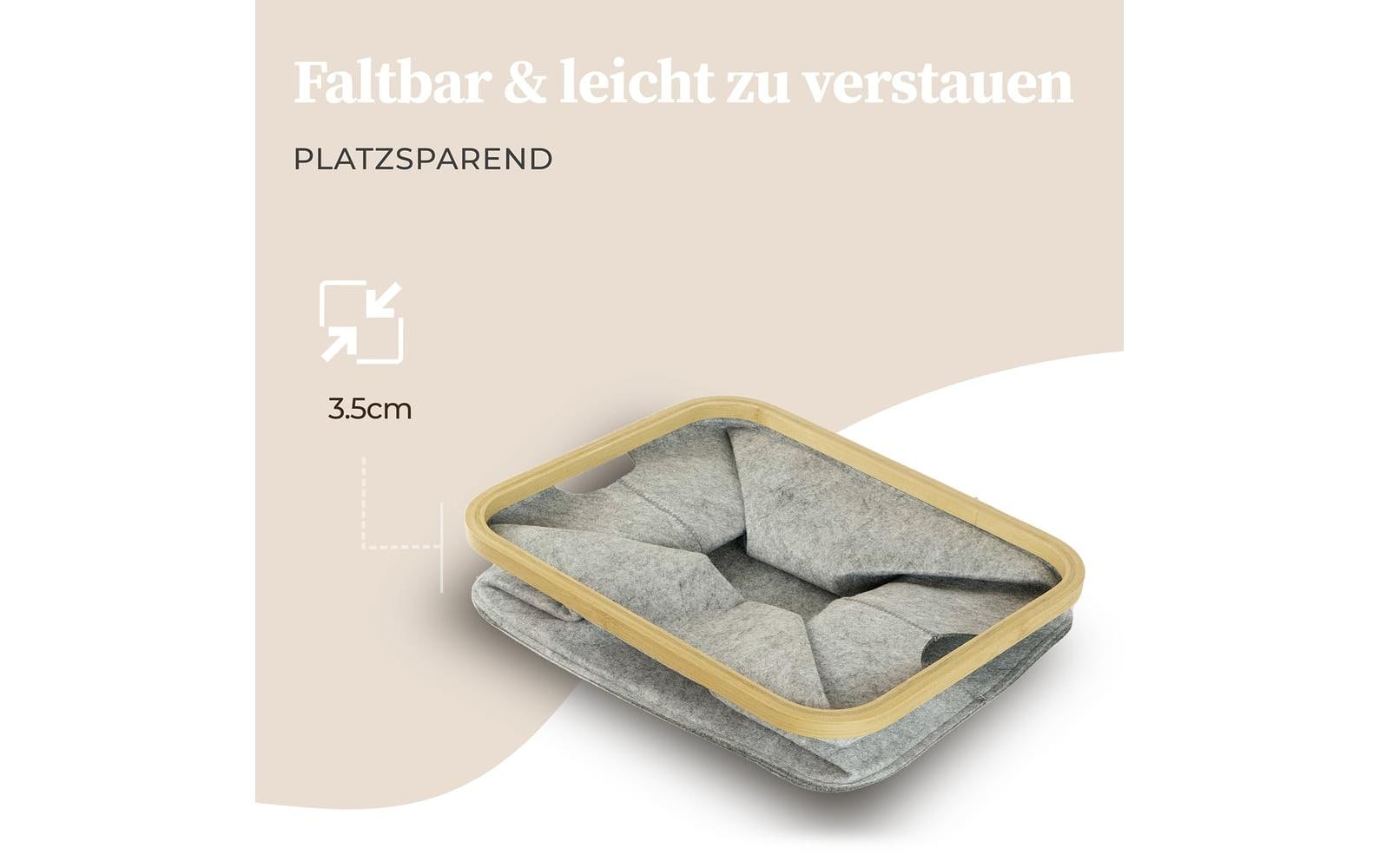 Hennez Adrian Aufbewahrungskorb 40 l (mit Deckel) – Filz/Polyester – Grau – 310 × 410 × 310 mm