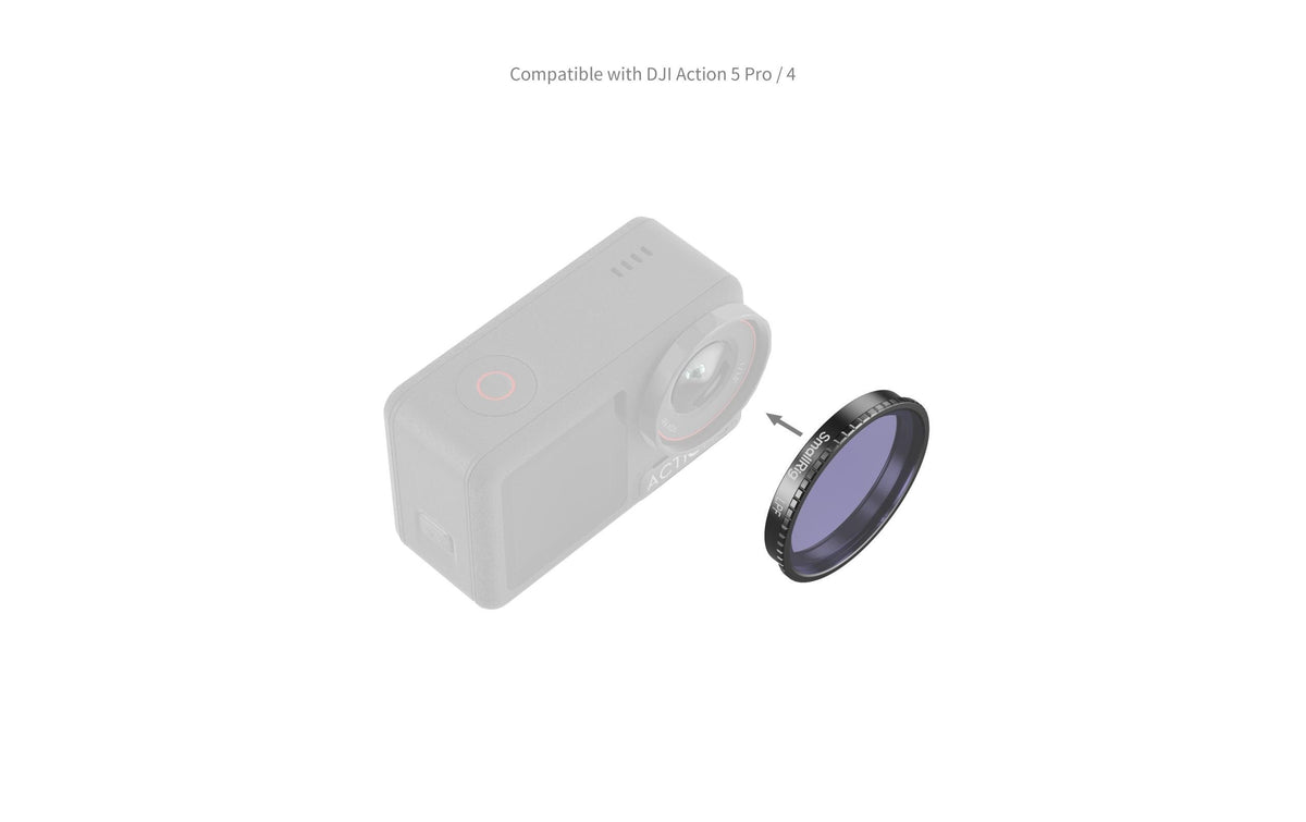 SmallRig 5837 Lichtreduzierender Kamerafilter – für Osmo Action 5 Pro, Osmo Action 4 – Schwarz