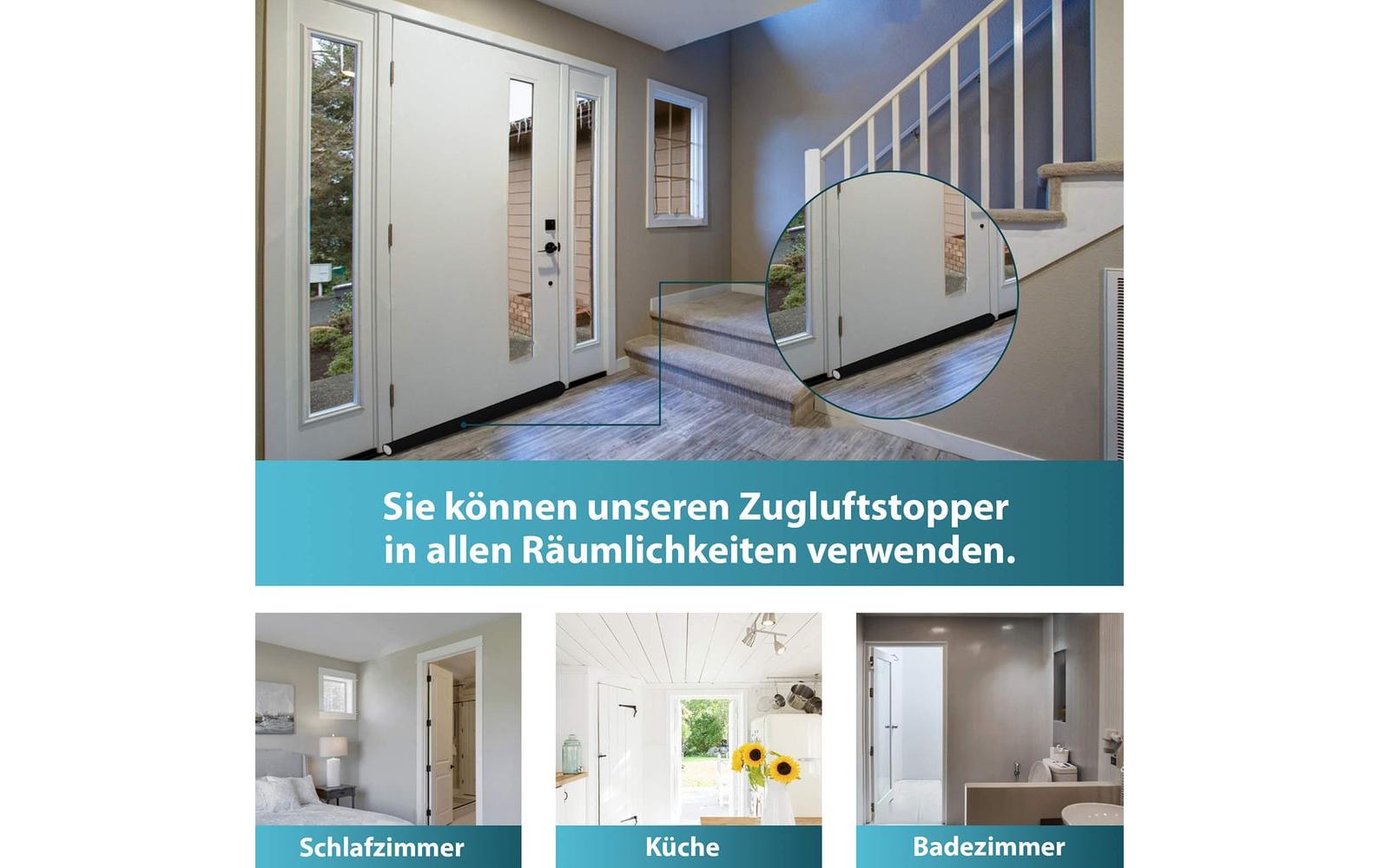 Luana rose Türstopper – Kunstleder – Schwarz – 2 Stück
