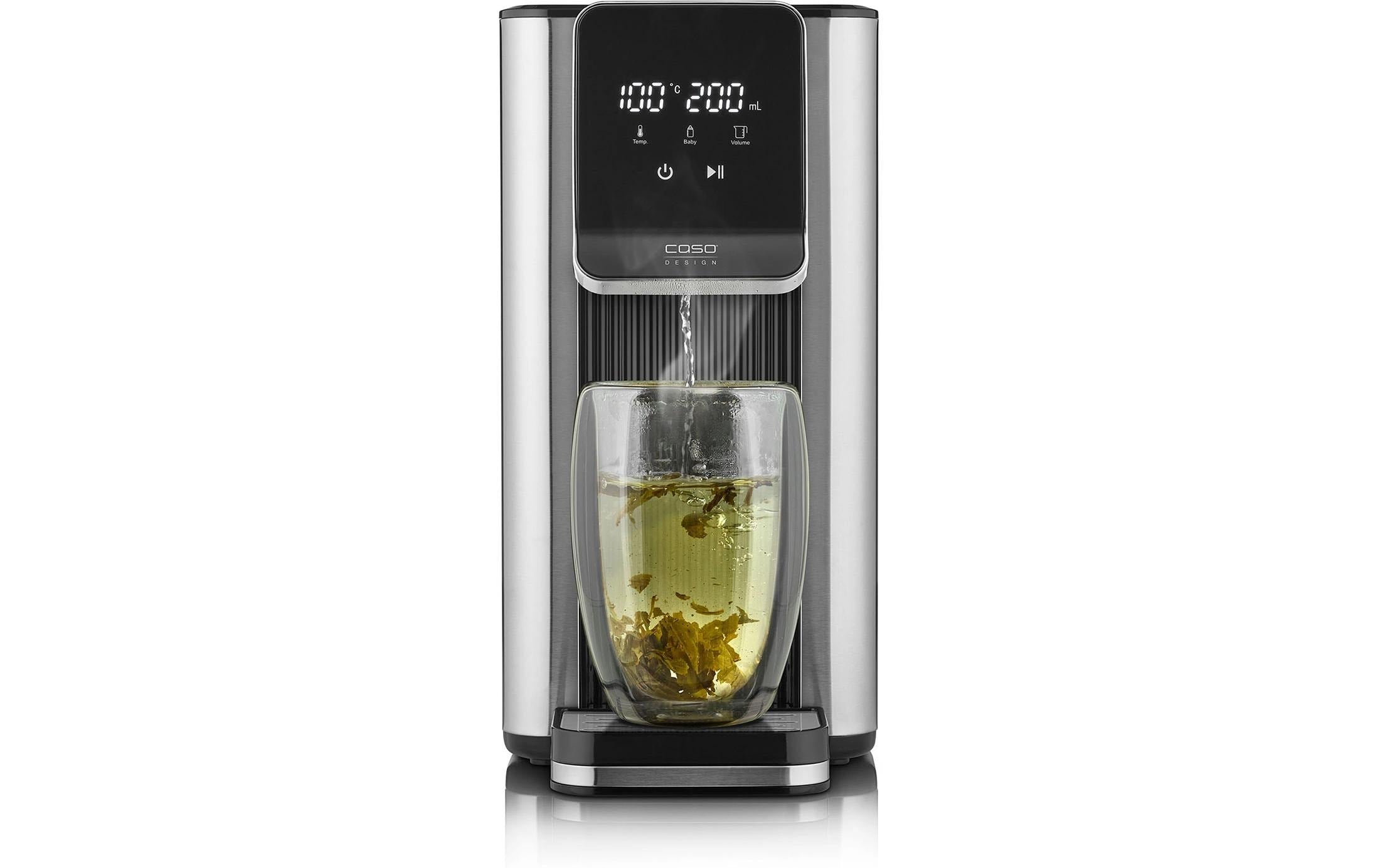 Caso Wasserkocher HW630 – 2,5 l, Edelstahl, 2600 W, Schwarz, Silber