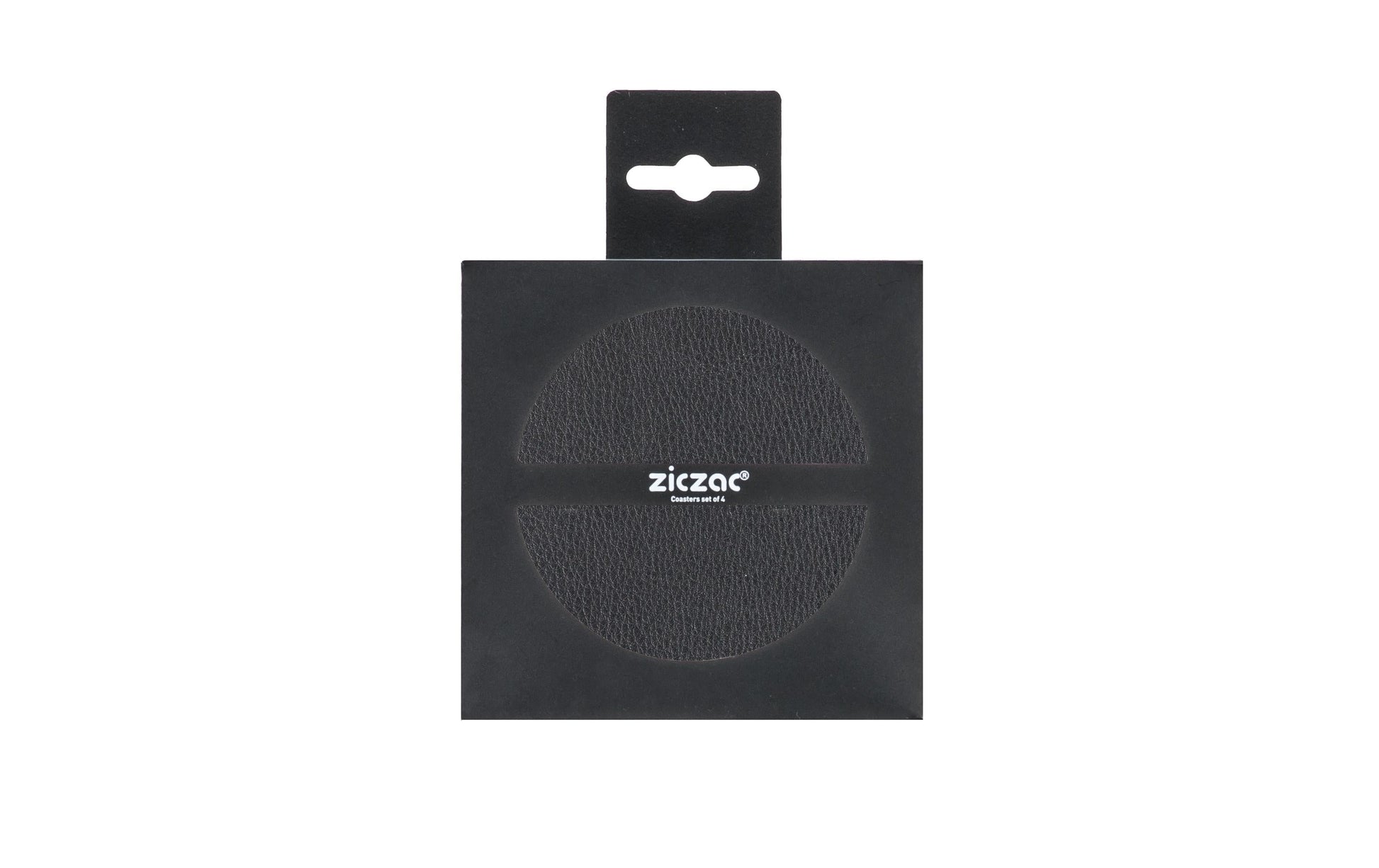 Tiseco Untersetzer TOGO – 4er Set, Ø 10 cm, Kunstleder, Schwarz, für Gläser