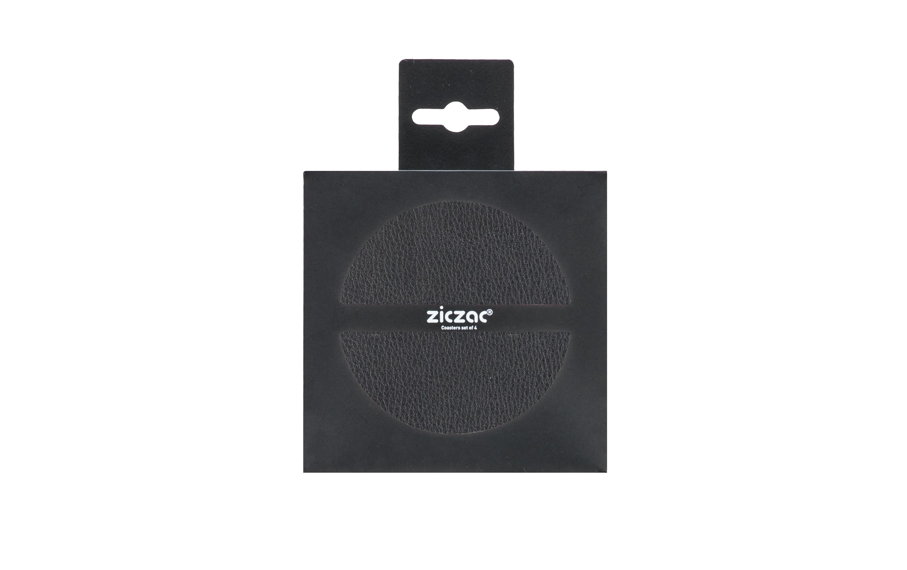 Tiseco Untersetzer TOGO – 4er Set, Ø 10 cm, Kunstleder, Schwarz, für Gläser