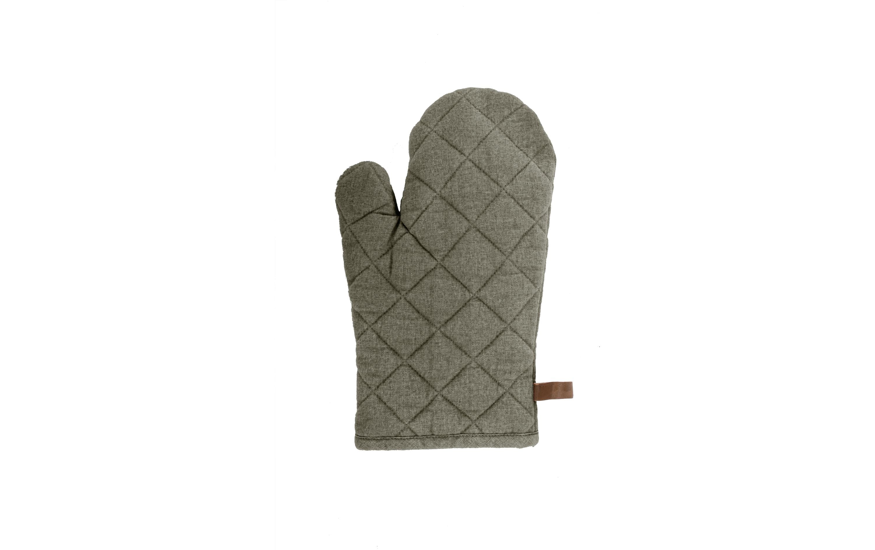 Tiseco MYRNA – Ofenhandschuh 18 × 28 cm, Baumwolle, Dunkelgrün