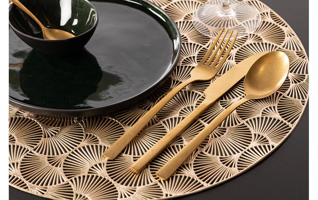 Tiseco Tischset CAPELLINI – PVC, Gold, 38 × 38 cm