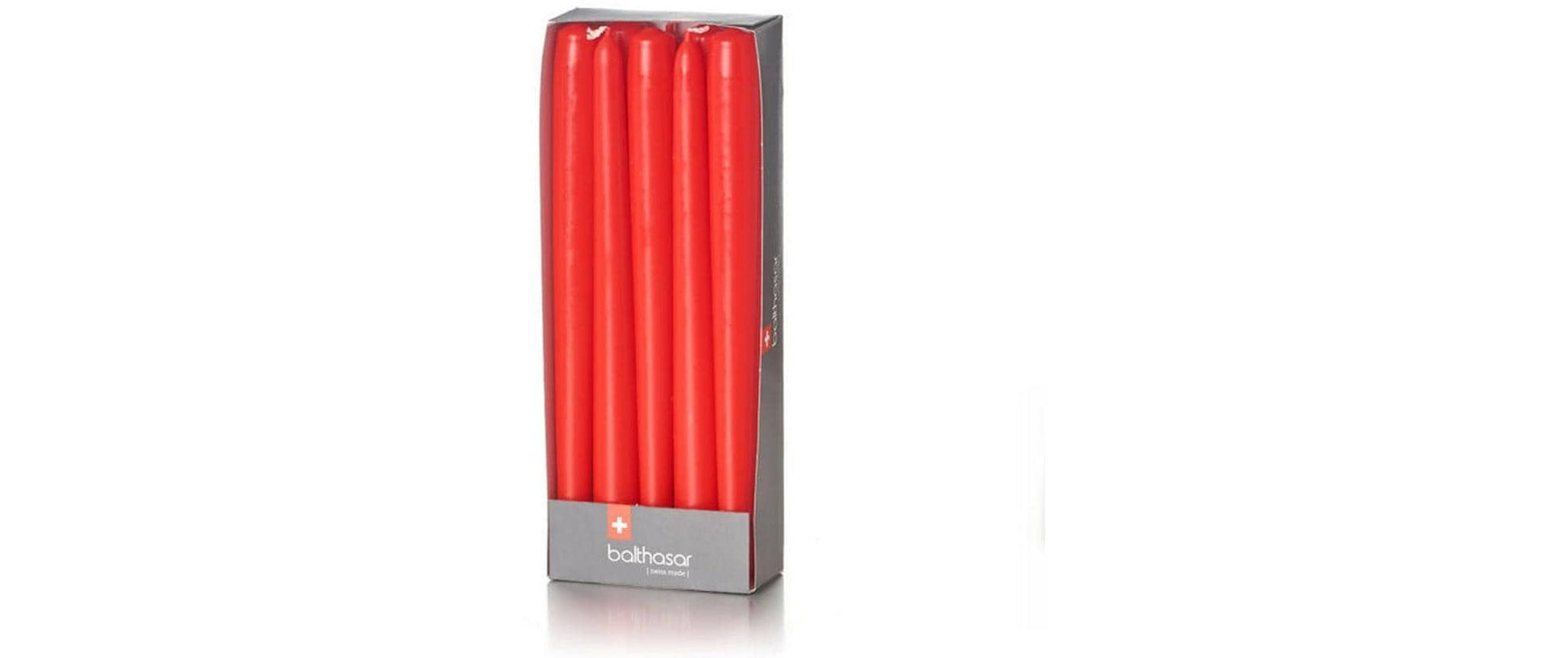 Balthasar Etoilekerze – Ø 2,2 × 24 cm – rot, 10-teilig