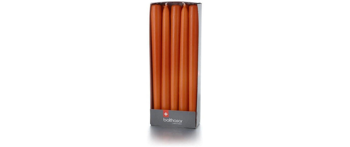 Balthasar Etoilekerzen – 10-teilig – Ø 2,2 × 24 cm – Orange