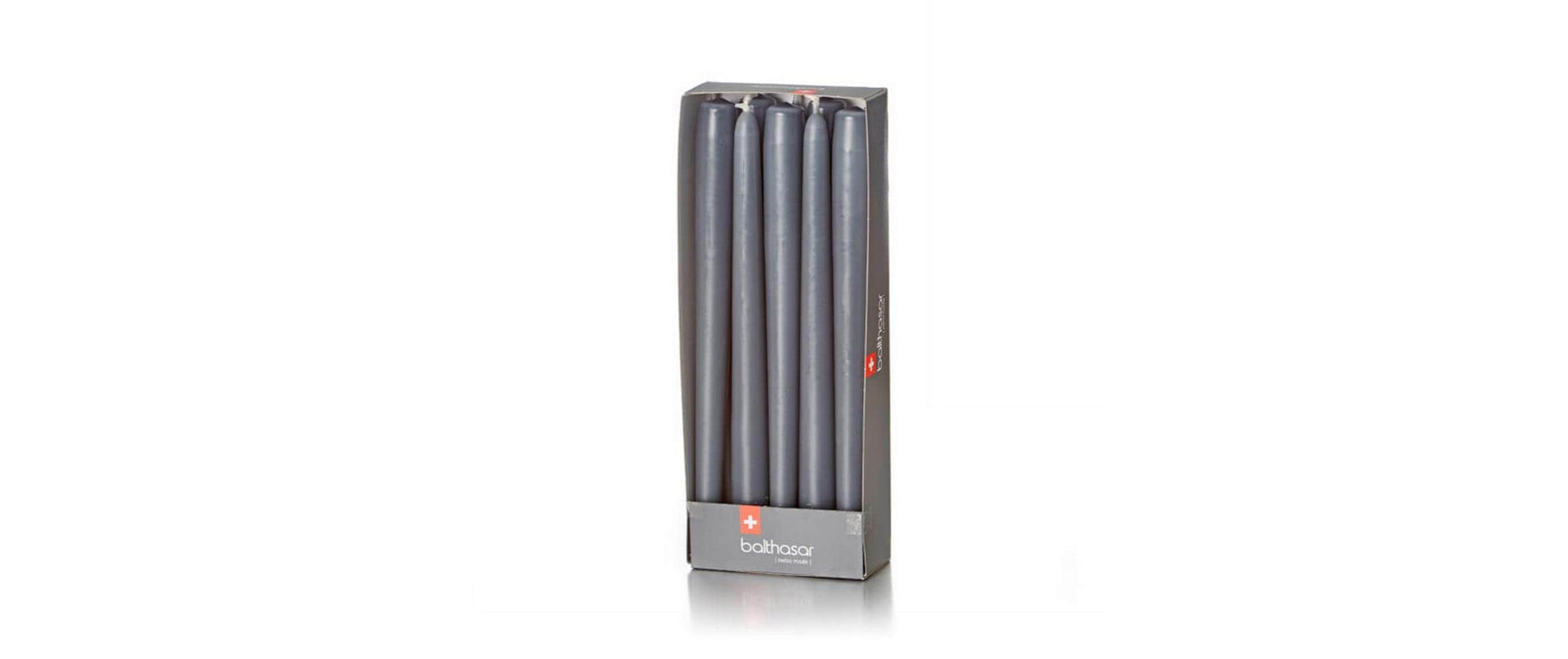 Balthasar Etoilekerzen – Ø 2,2 × 24 cm – Grau – 8 h – 10er-Pack