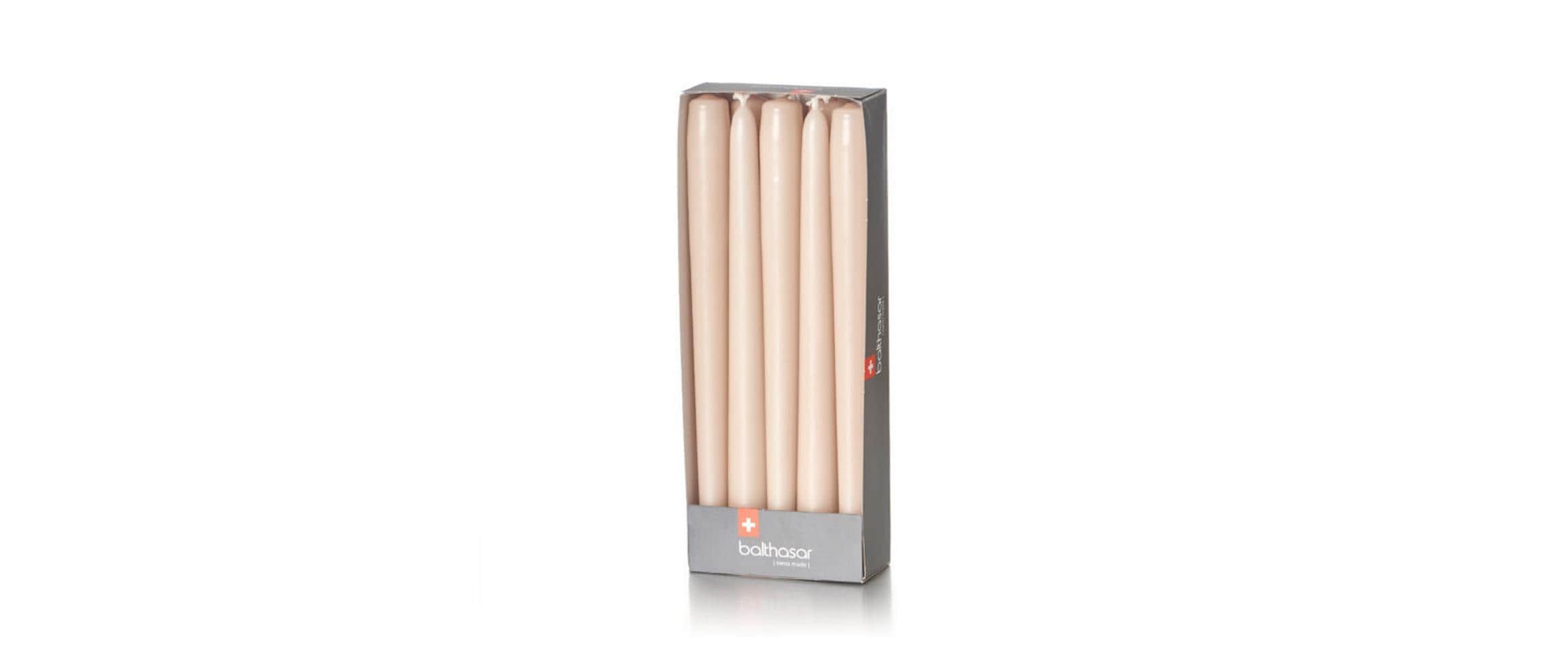 Balthasar Etoilekerzen – Ø 2,2 × 24 cm – 10-teilig, taupe