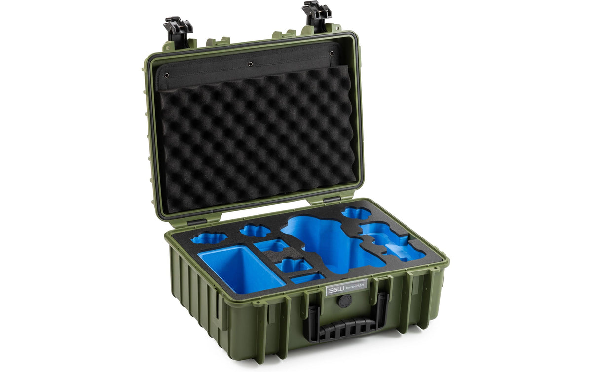 B&W Cases Drohnenkoffer – 470 × 365 × 190 mm, 3,55 kg – für DJI Mavic 4 – Grün