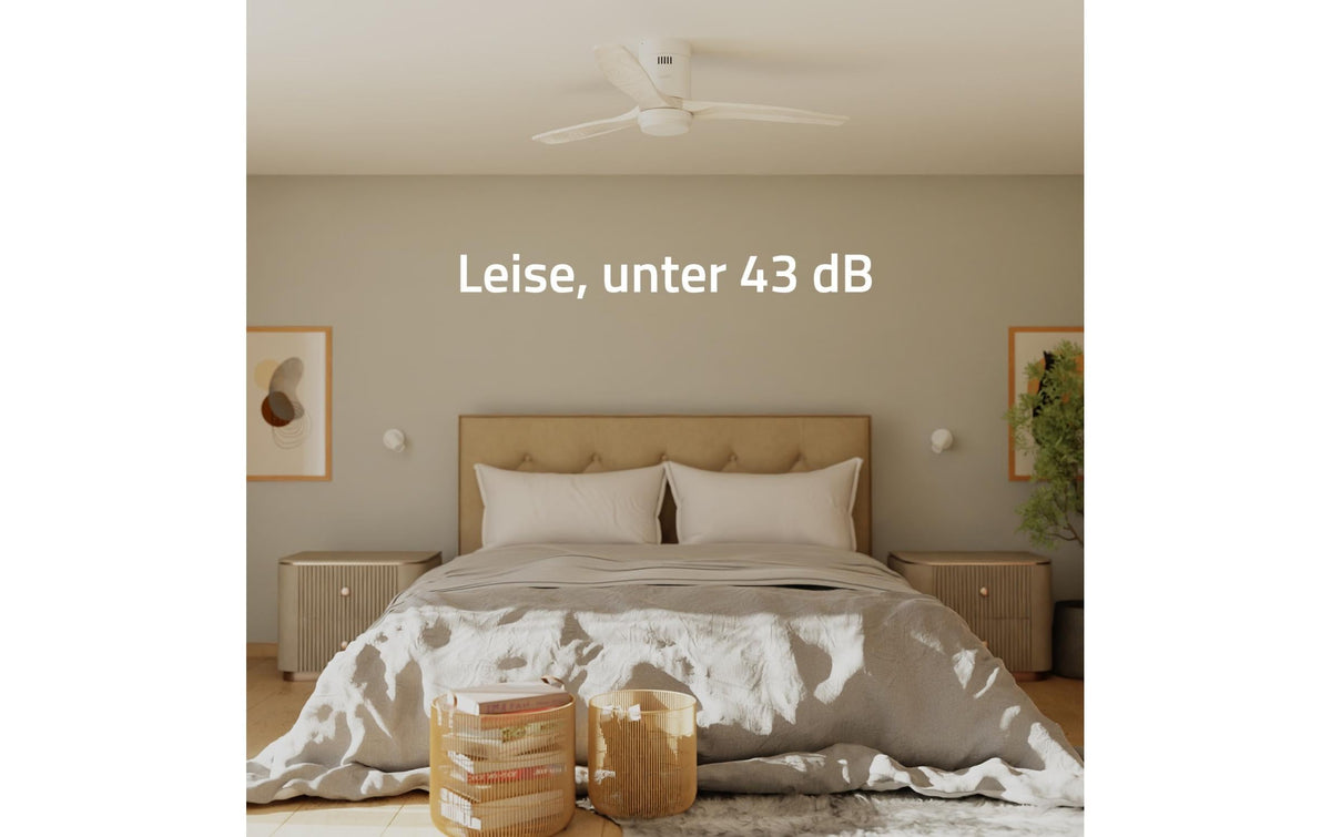 Hombli Smart Deckenventilator & Licht – 132 cm, App-Steuerung (WLAN), 43 dB(A), Weiss